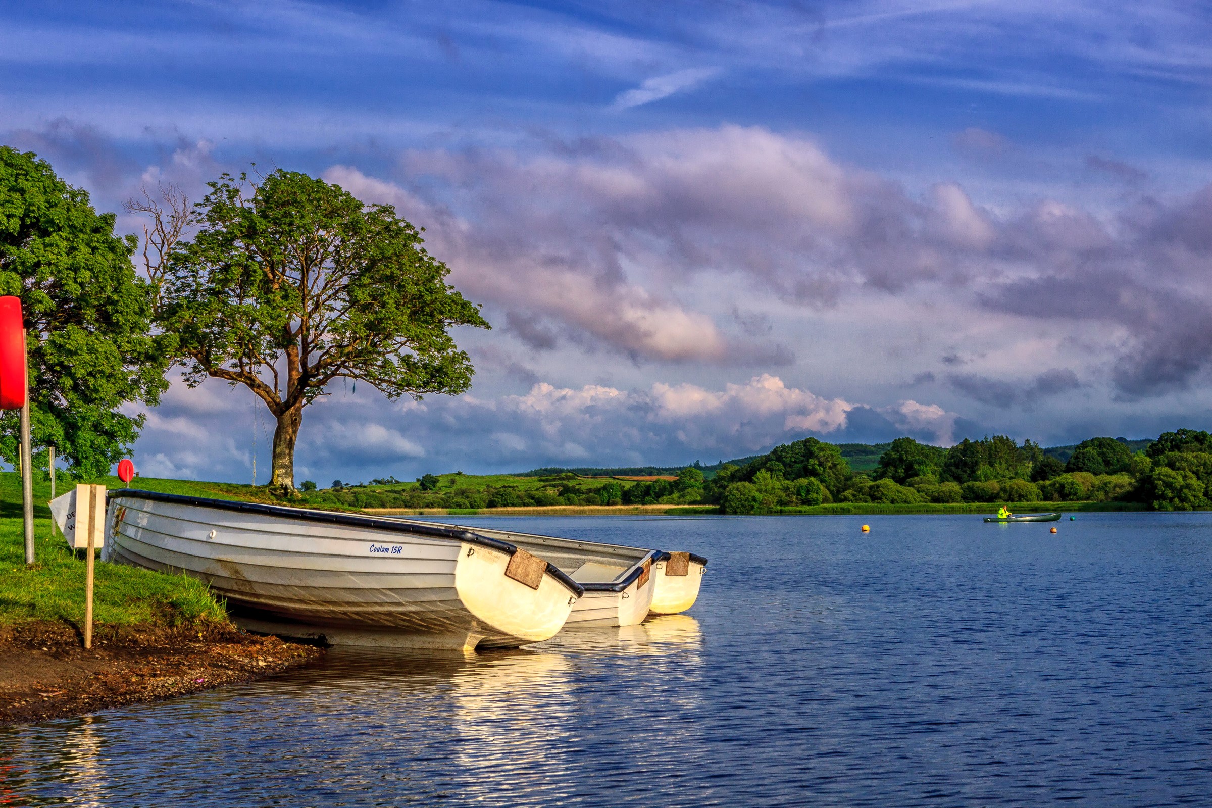 Boats on Loch Ken, Scotland HD Wallpaper