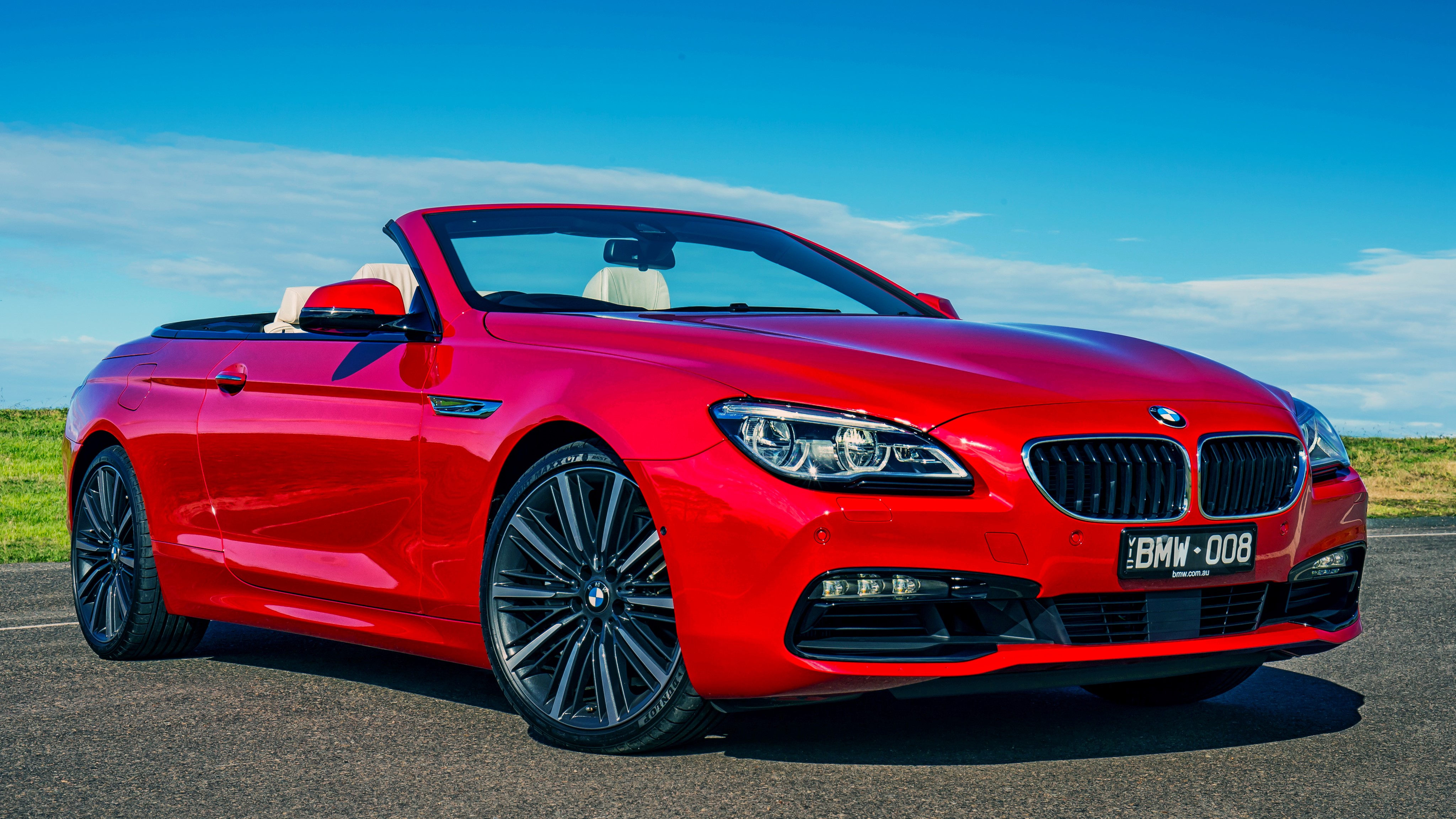 Red 2015 BMW 6-Series 640i Cabriolet HD Wallpaper