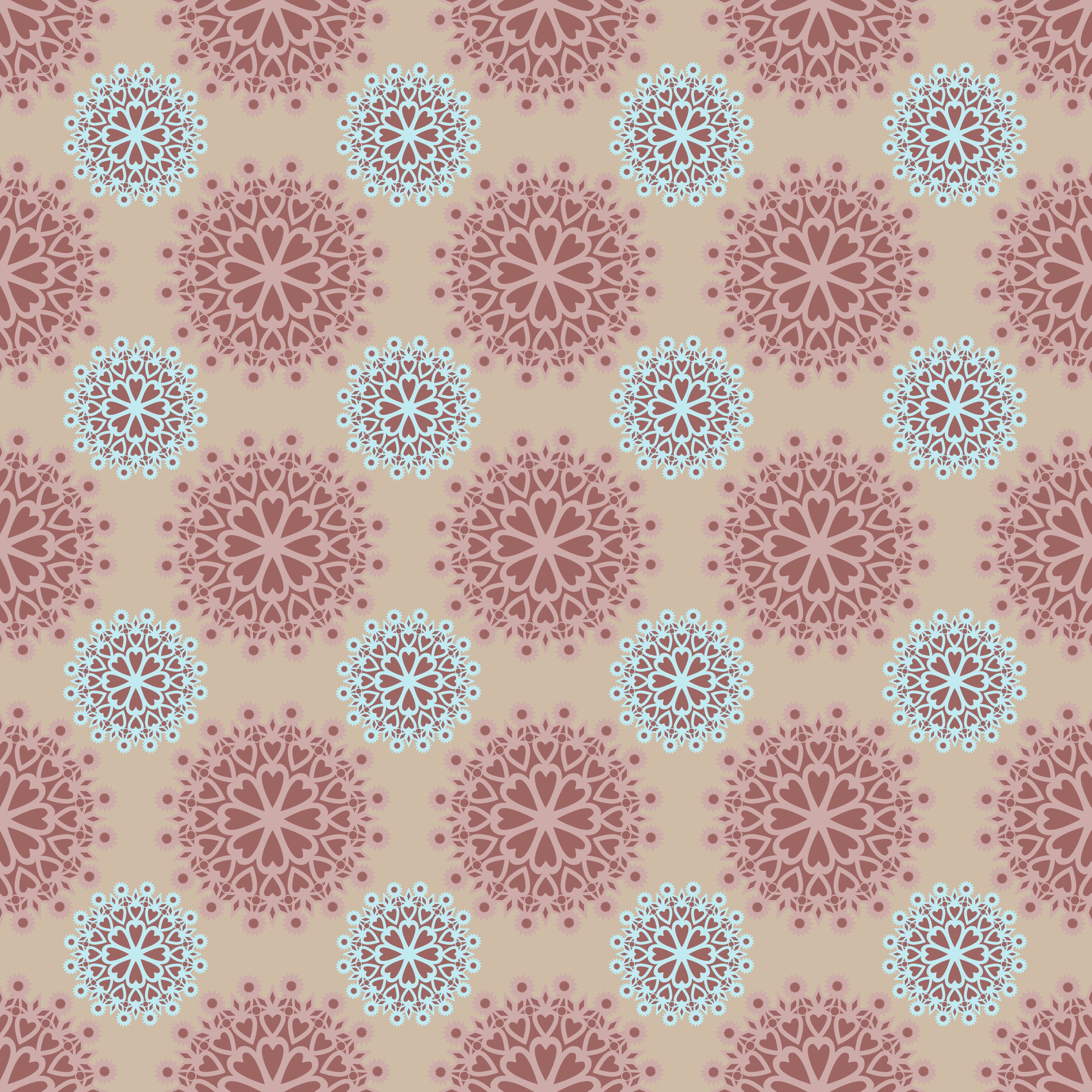 Seamless pattern with mandala-like ornaments HD Wallpaper