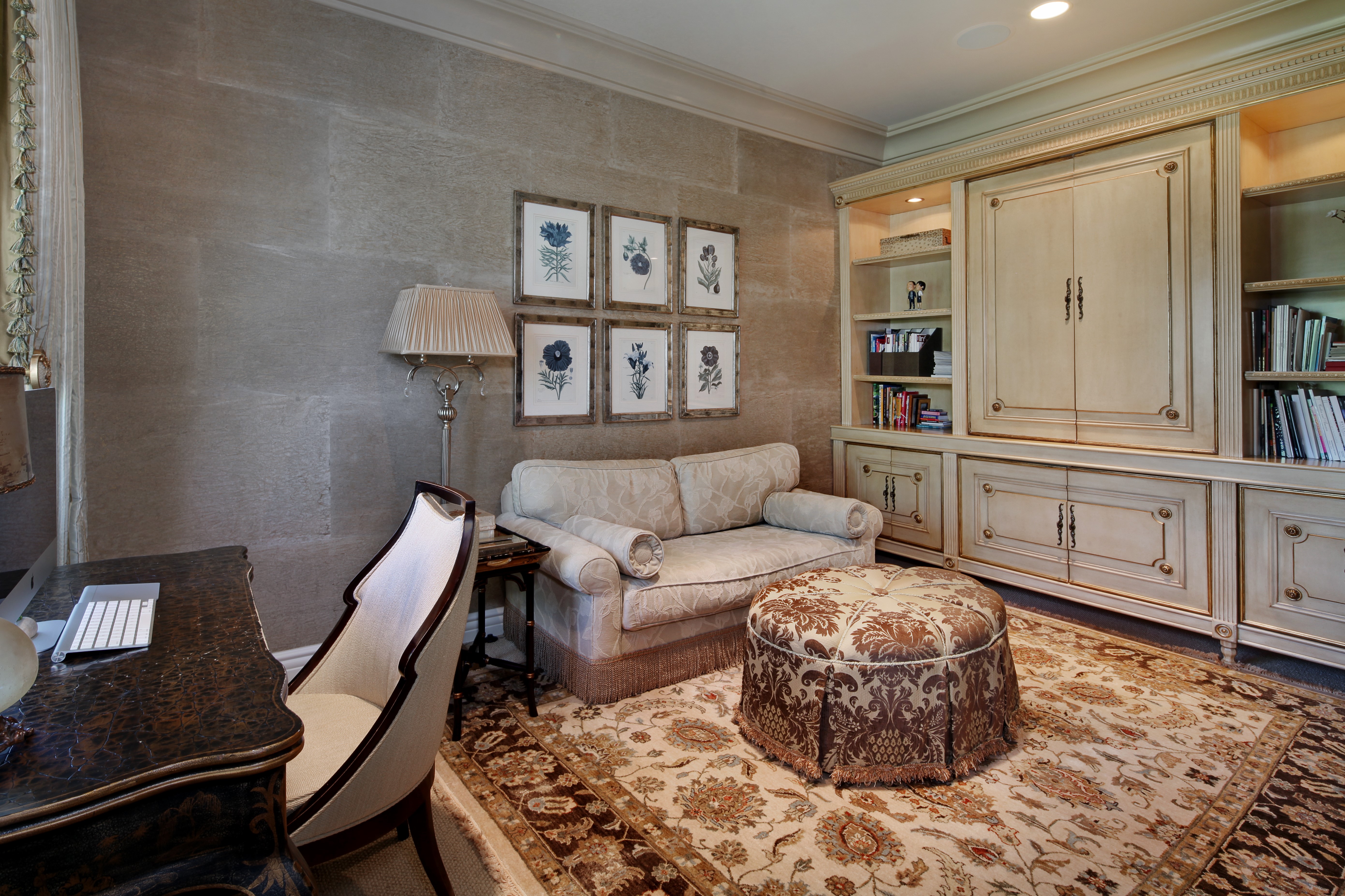 Interior design of a living room with a sofa and carpet HD Wallpaper