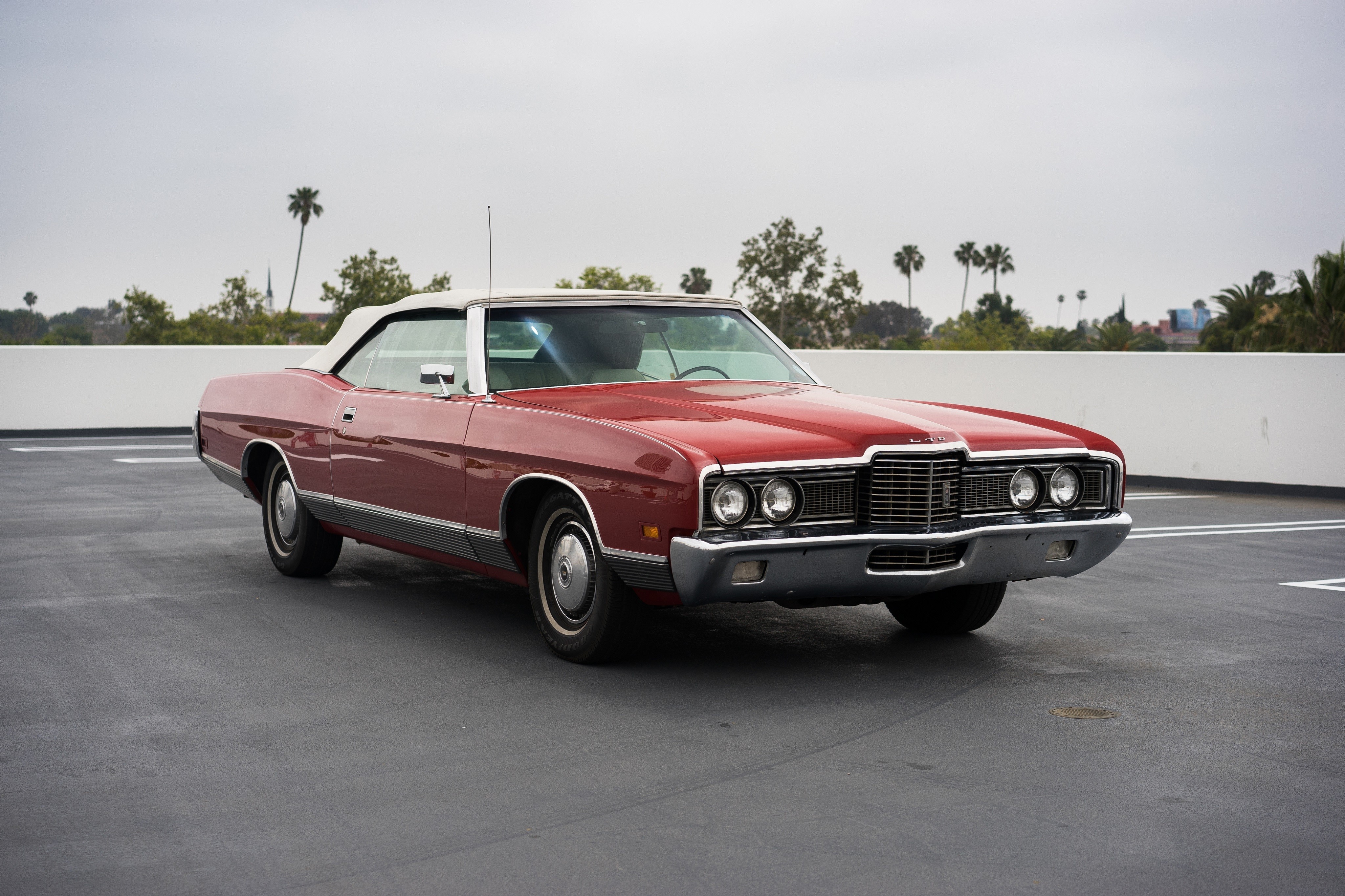 Red 1972 Ford LTD Convertible HD Wallpaper
