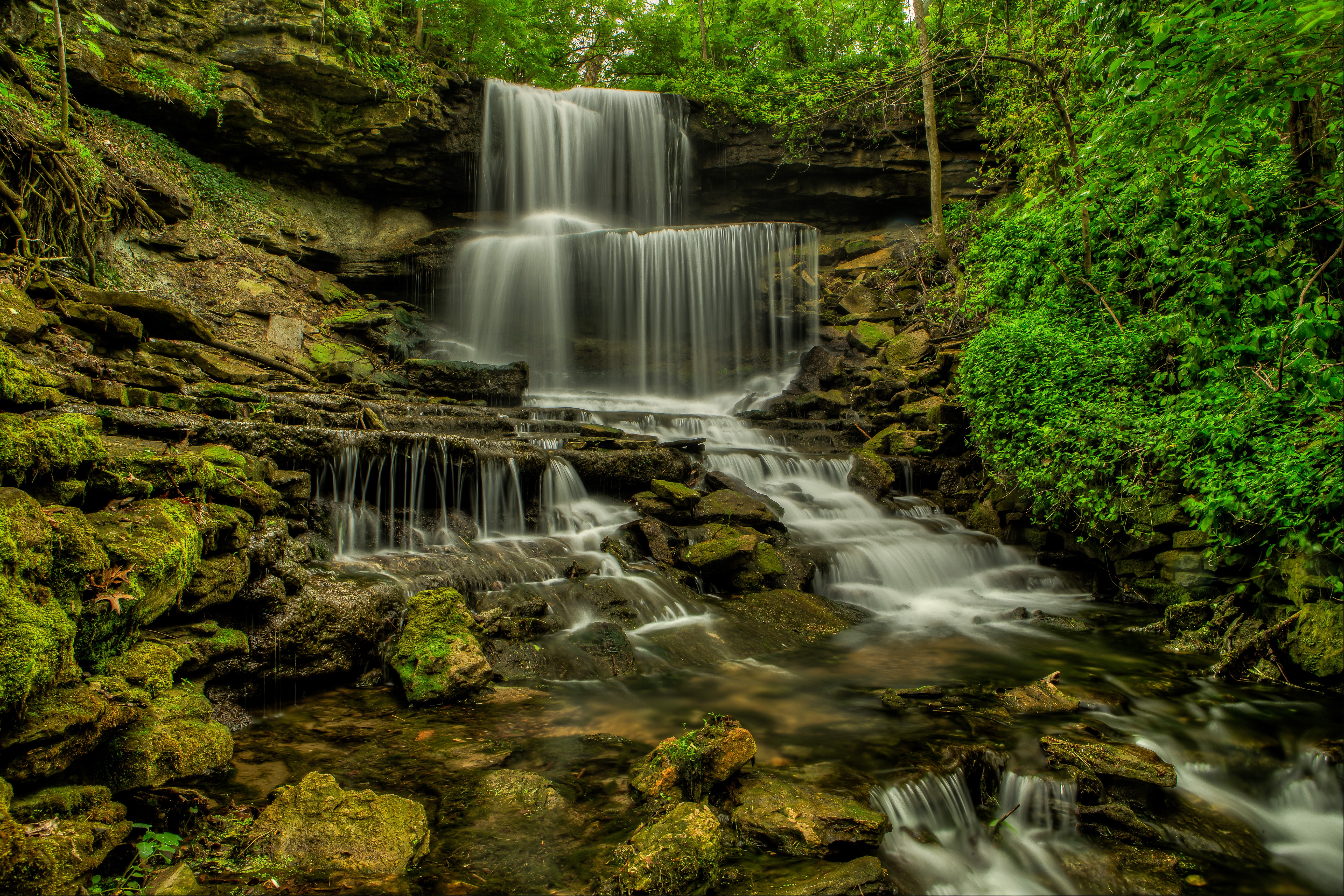 Waterfalls at West Milton, USA HD Wallpaper