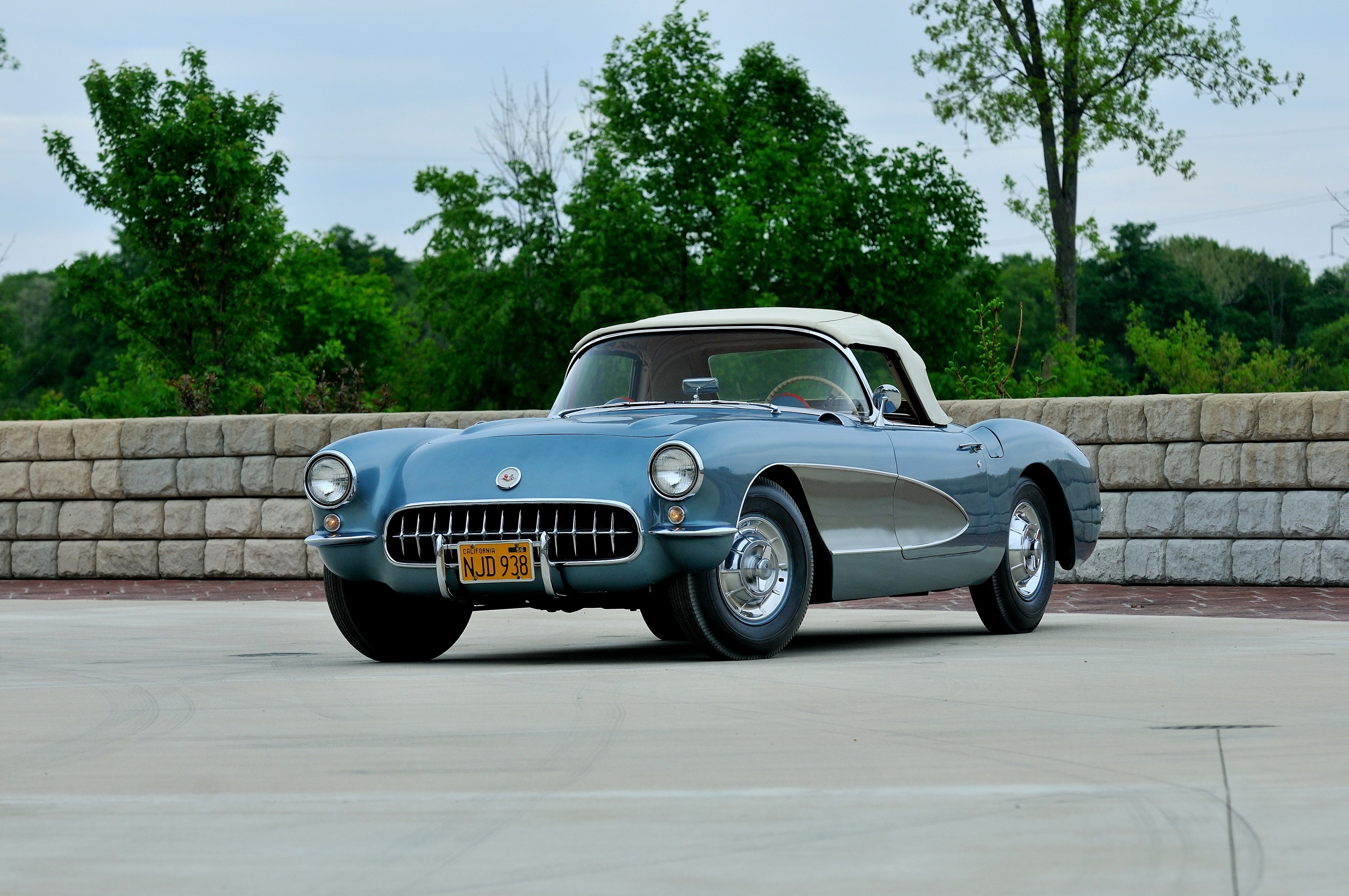 1956 Chevrolet Corvette Convertible HD Wallpaper