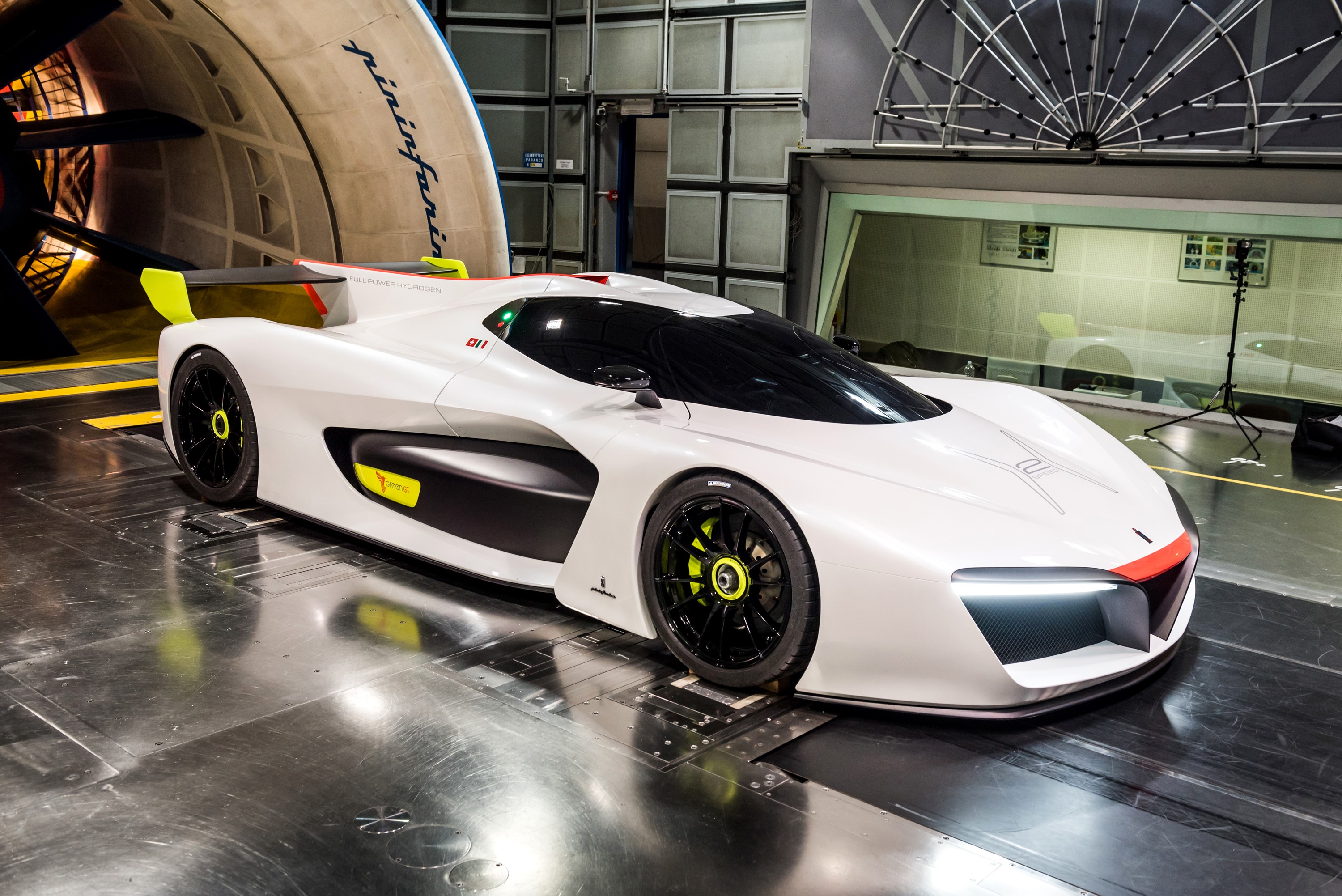 Pininfarina H2 Speed concept car in wind tunnel HD Wallpaper