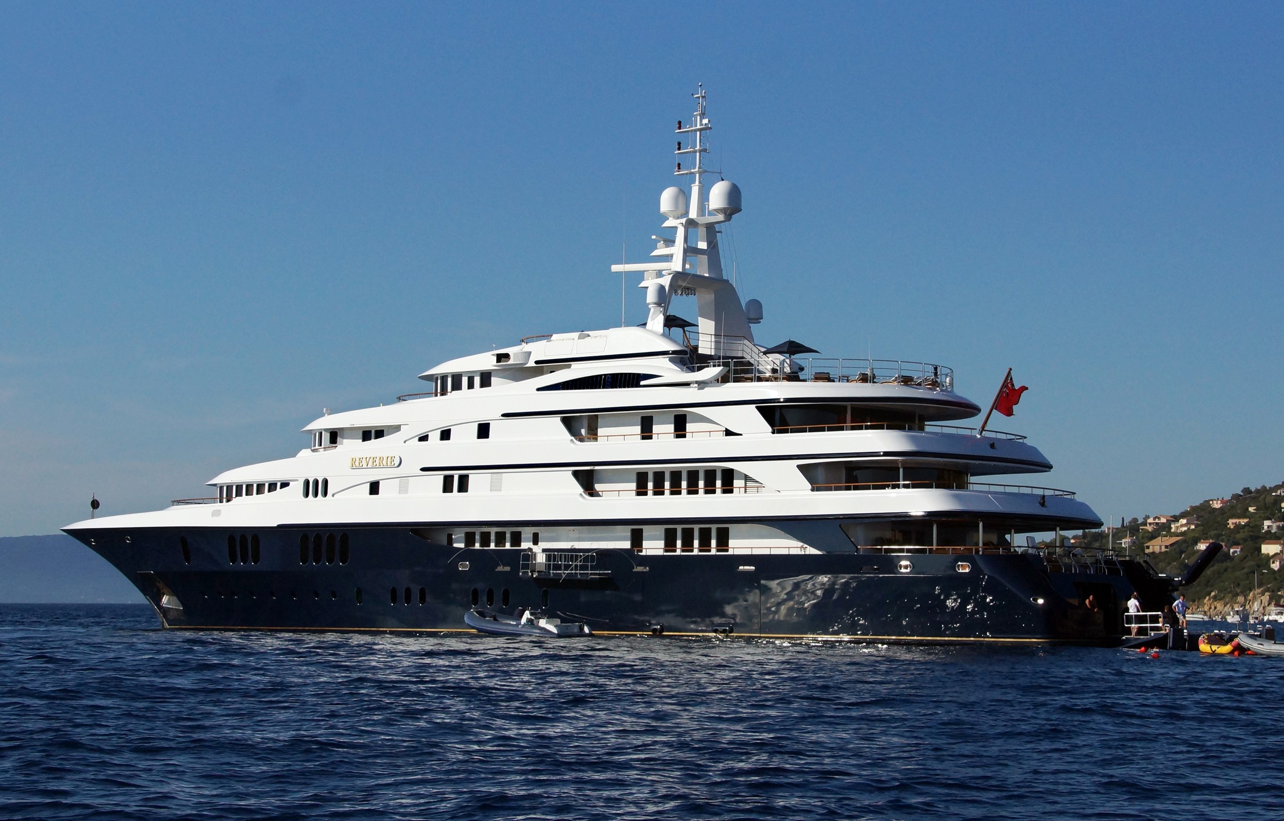 Luxury yacht Reverie on the water HD Wallpaper