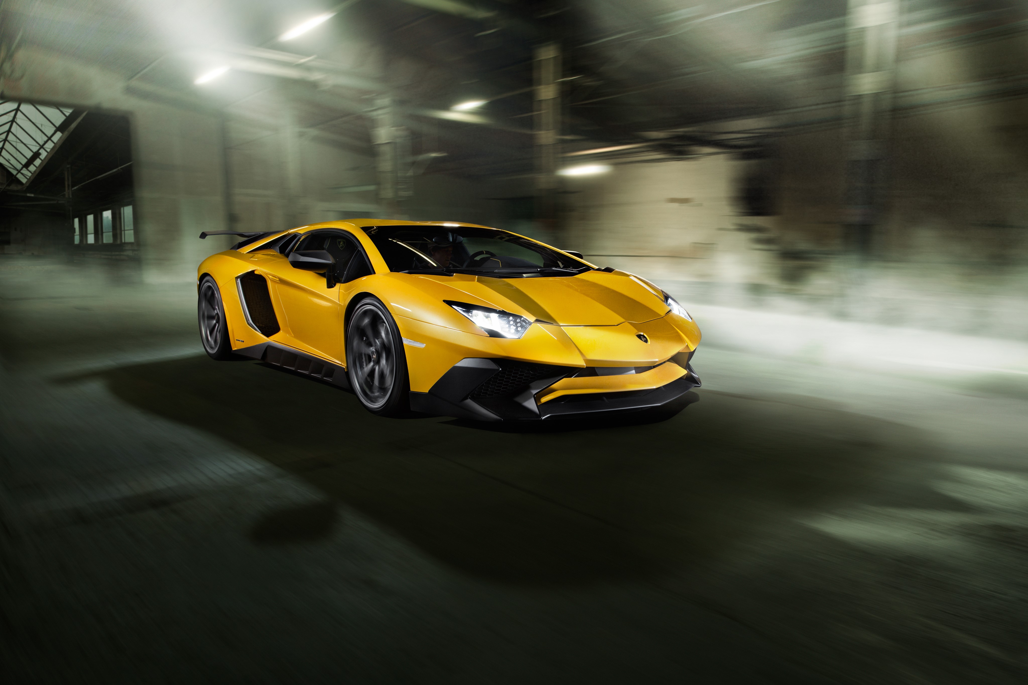 Yellow Lamborghini Aventador LP 750-4 SV Novitec HD Wallpaper