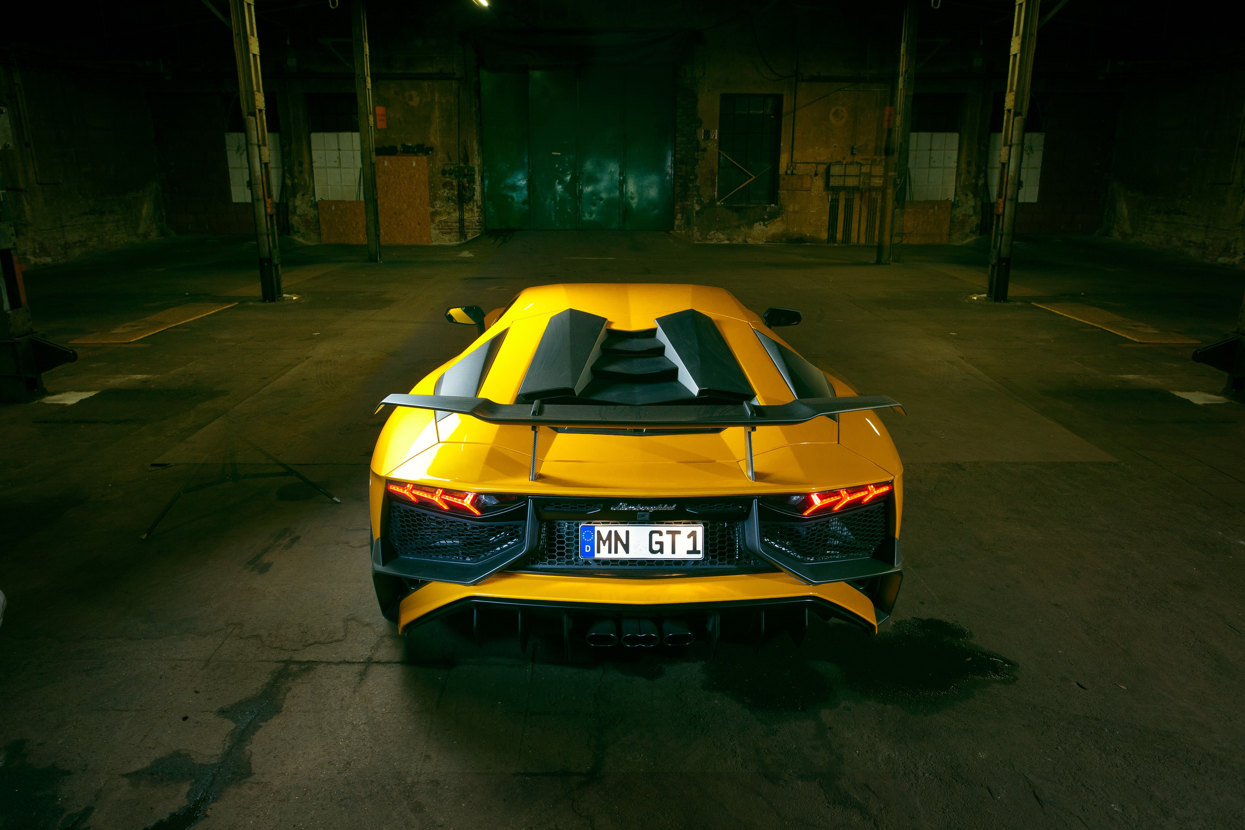 Yellow Lamborghini Aventador LP 750-4 SV Novitec Torado HD Wallpaper
