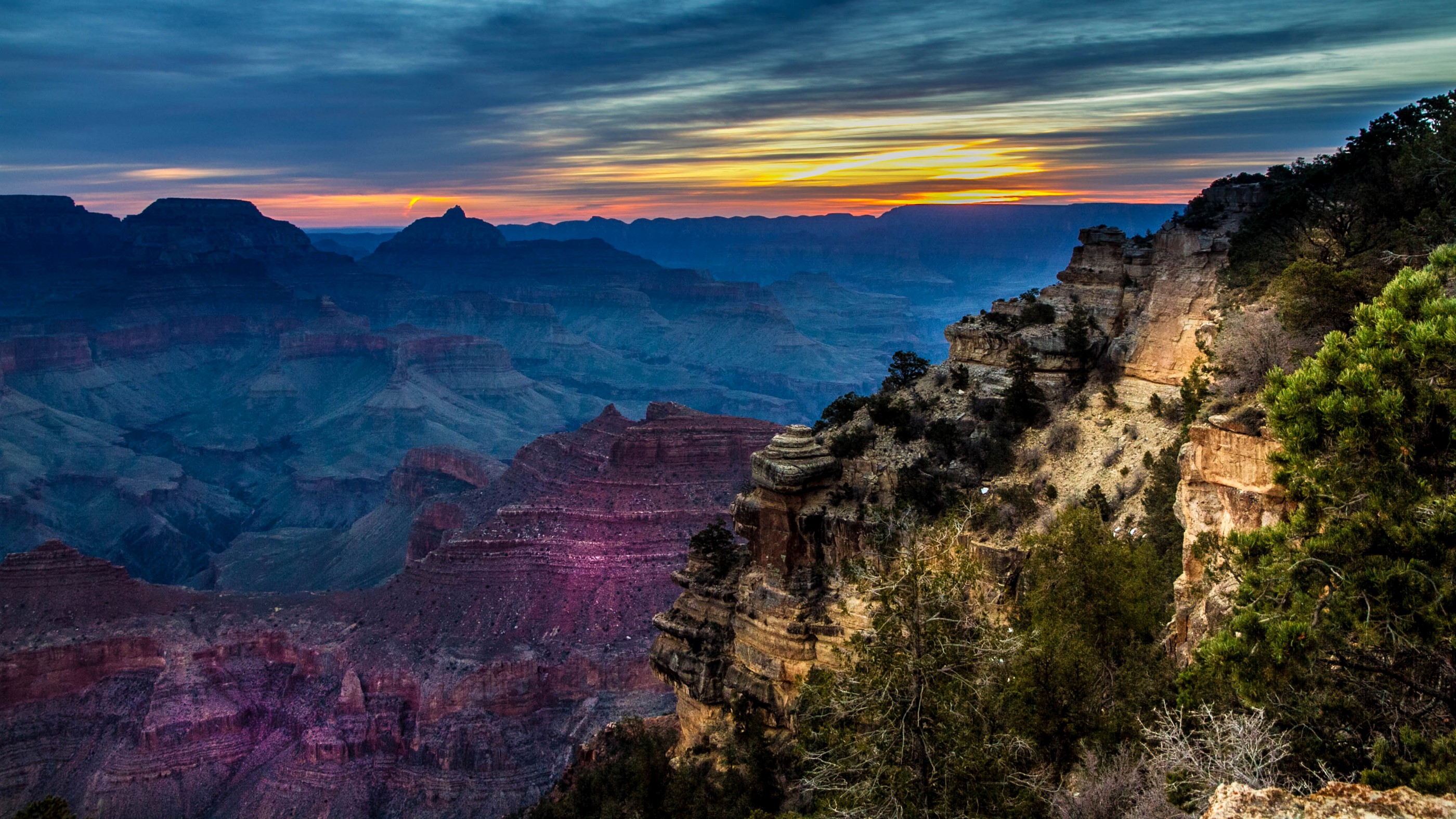 Grand Canyon National Park at Sunset HD Wallpaper