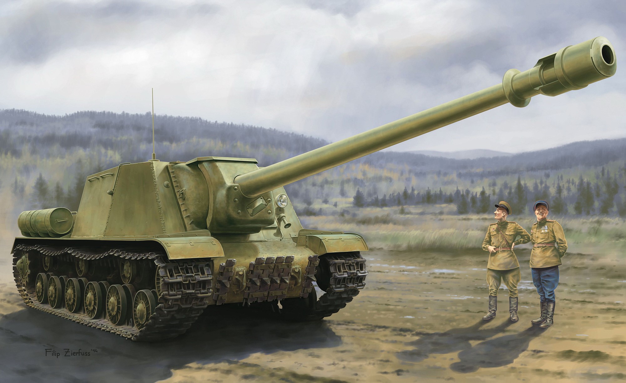 ISU-152-2 BL-10 SPG Painting HD Wallpaper