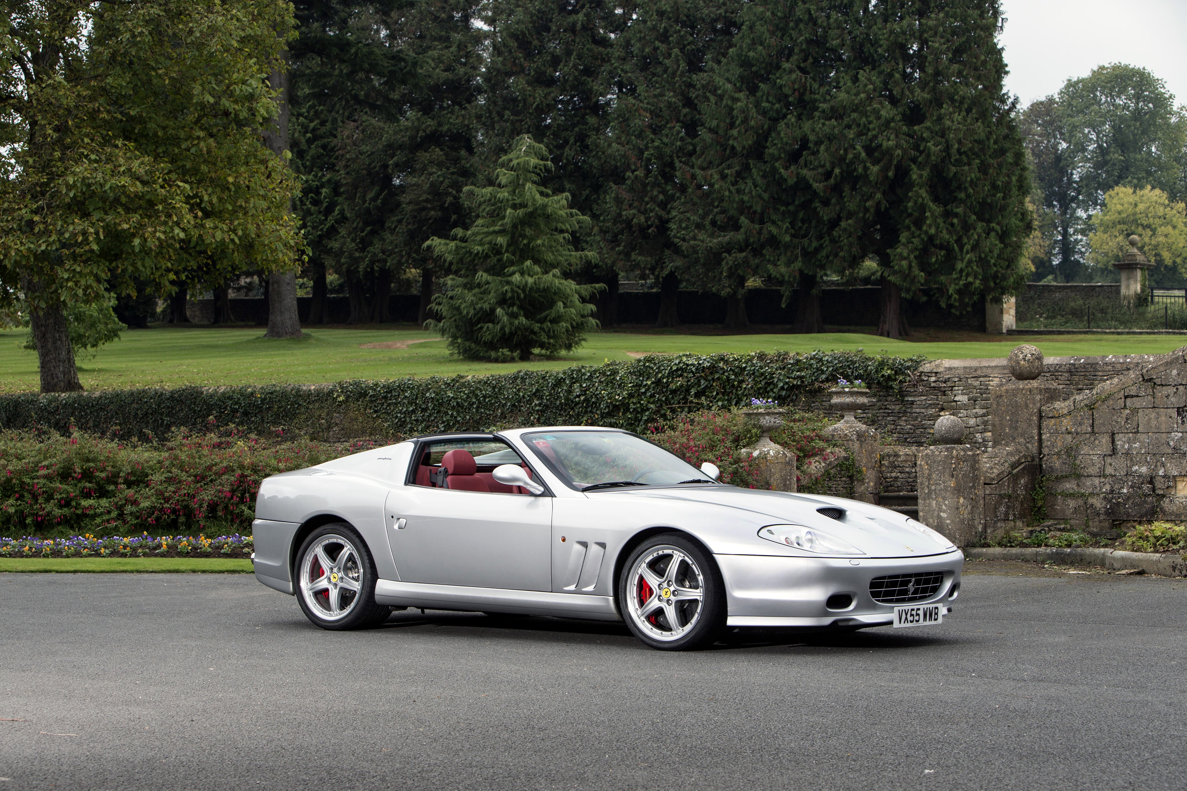 Silver Ferrari 575M Superamerica Cabriolet HD Wallpaper