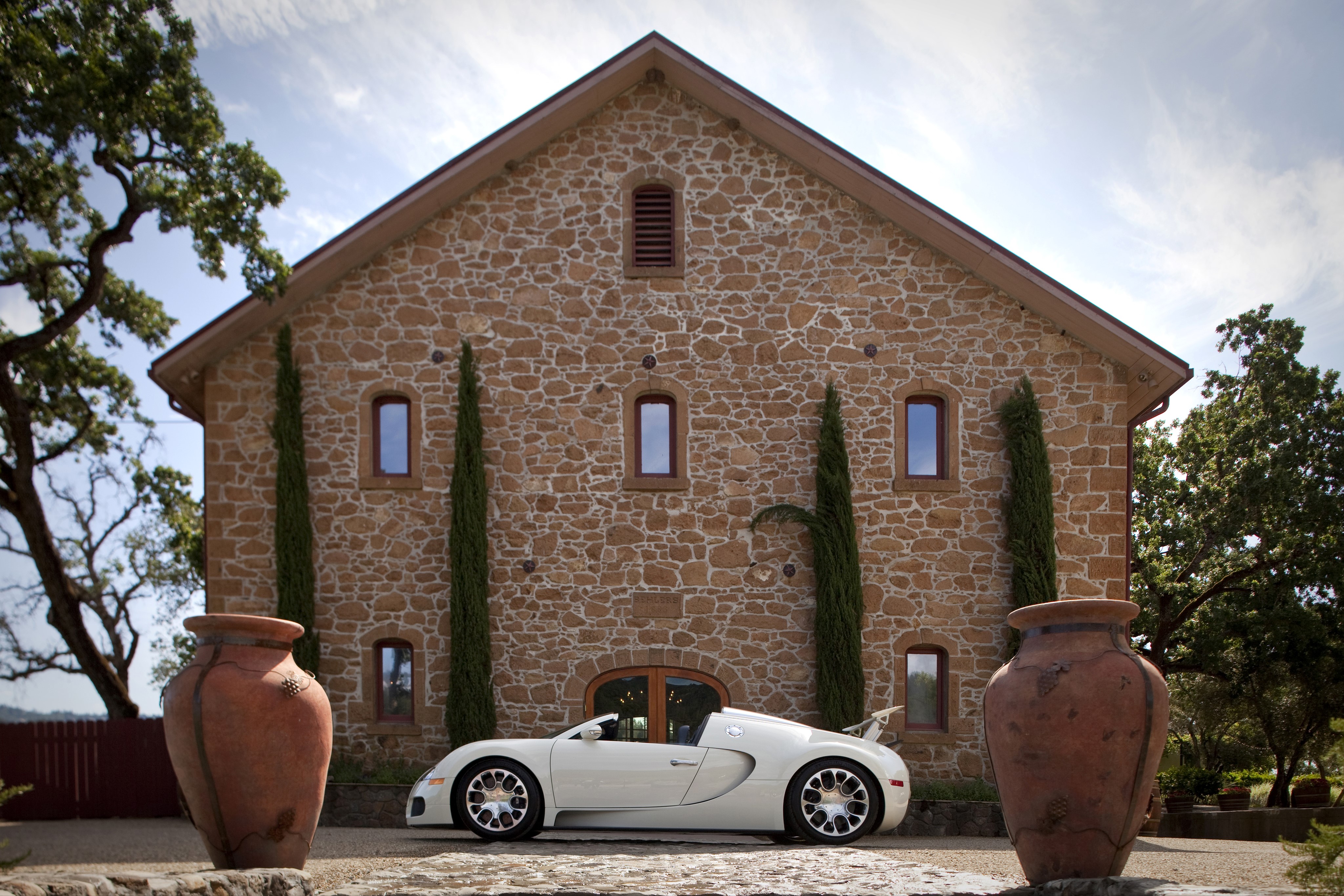 White Bugatti Veyron Grand Sport Roadster HD Wallpaper