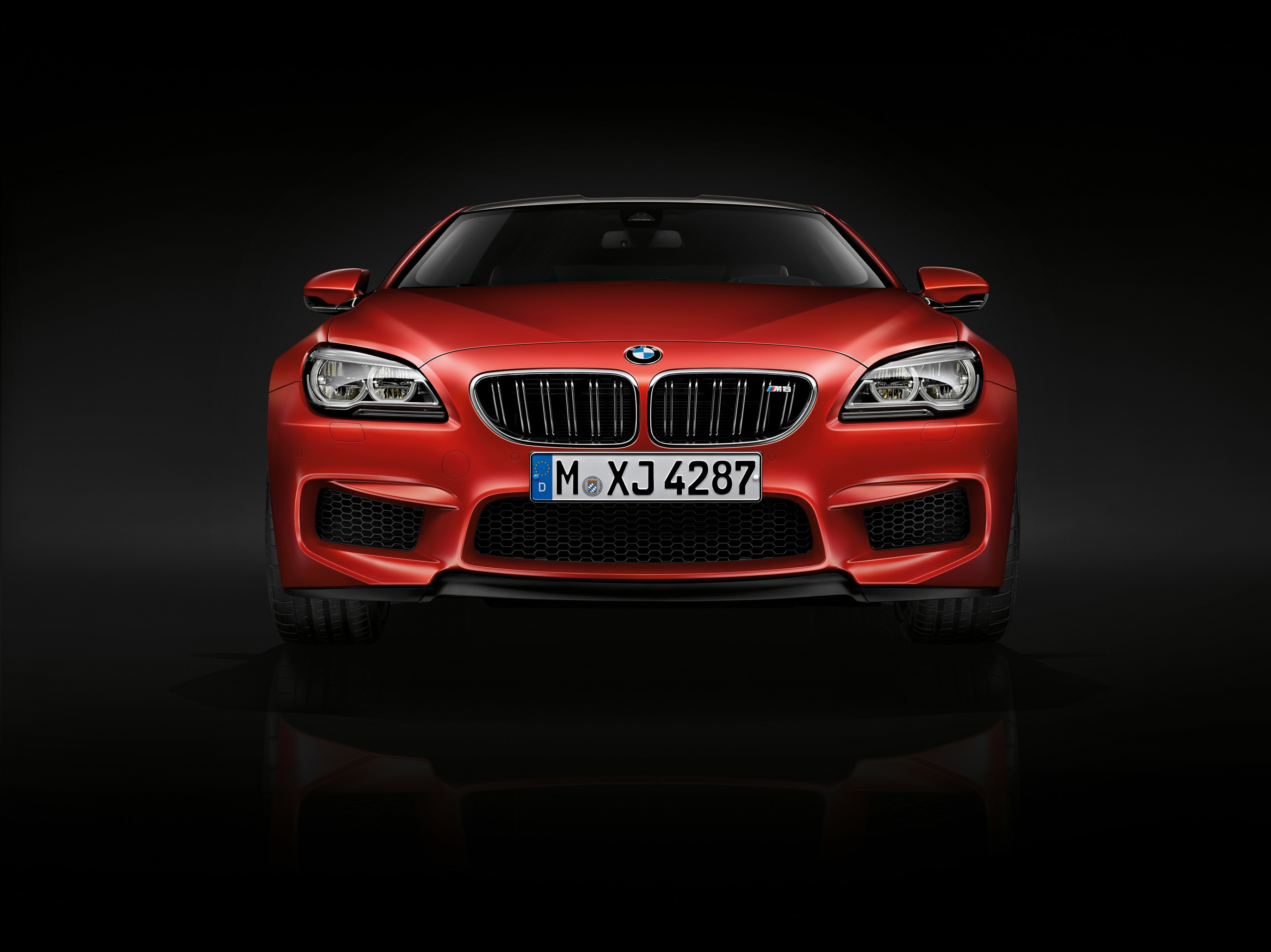 Red 2015 BMW M6 Coupe F13 Front View HD Wallpaper
