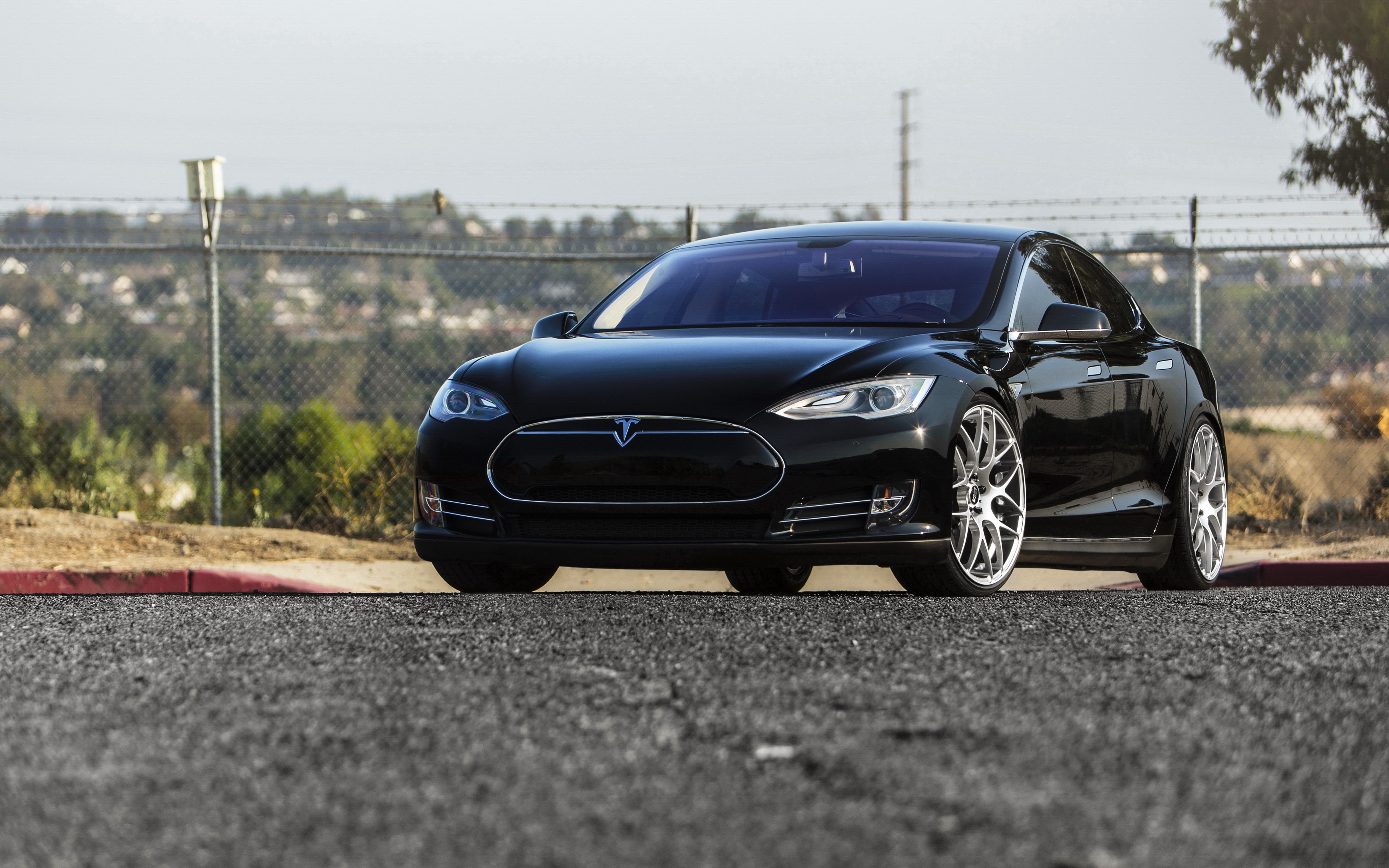 Black Tesla Model S s85 HD Wallpaper
