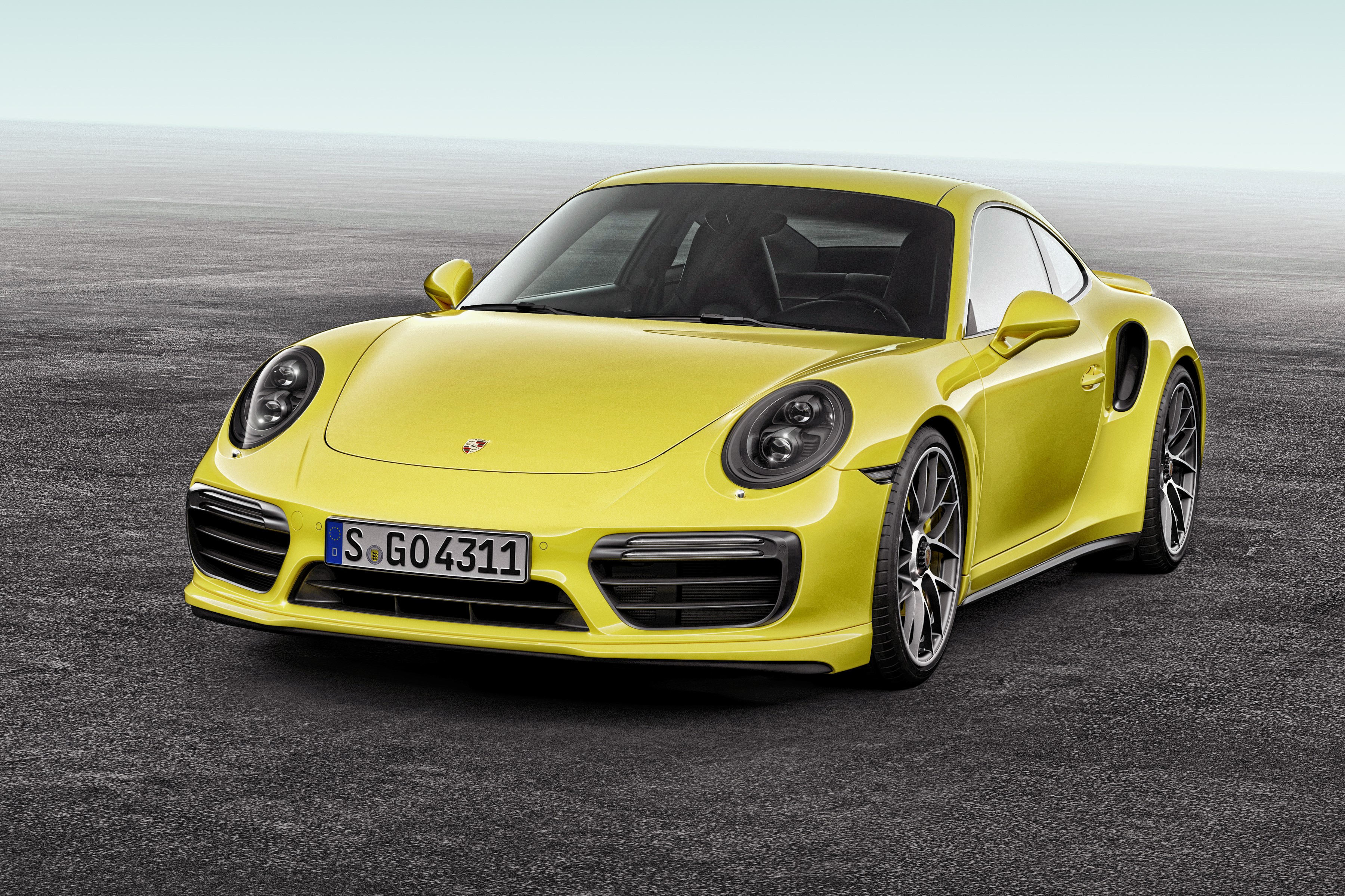 Yellow Porsche 911 Turbo S Coupe HD Wallpaper