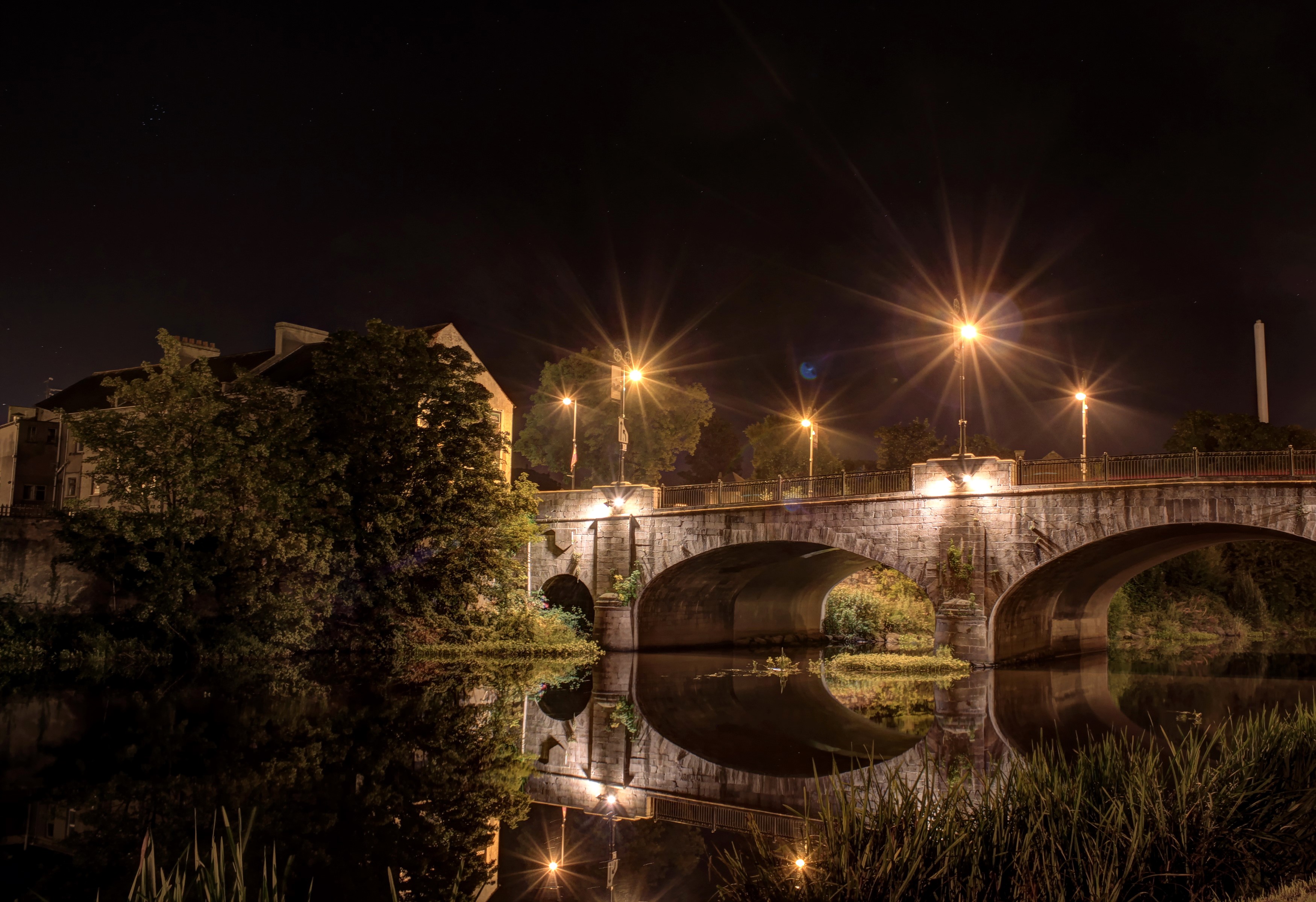 River Bann Bridge Portadown at Night HD Wallpaper