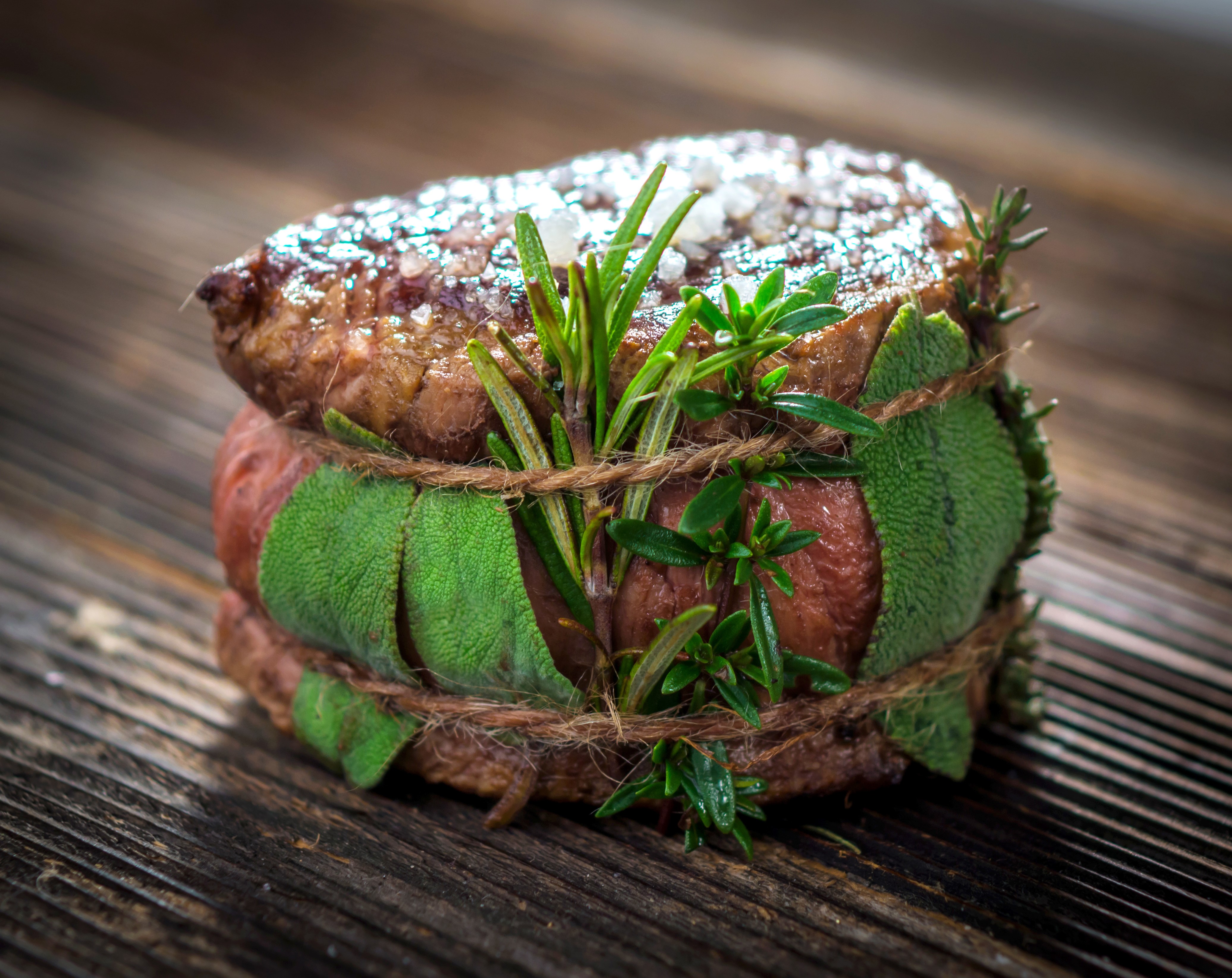 Meat product with herbs and salt HD Wallpaper