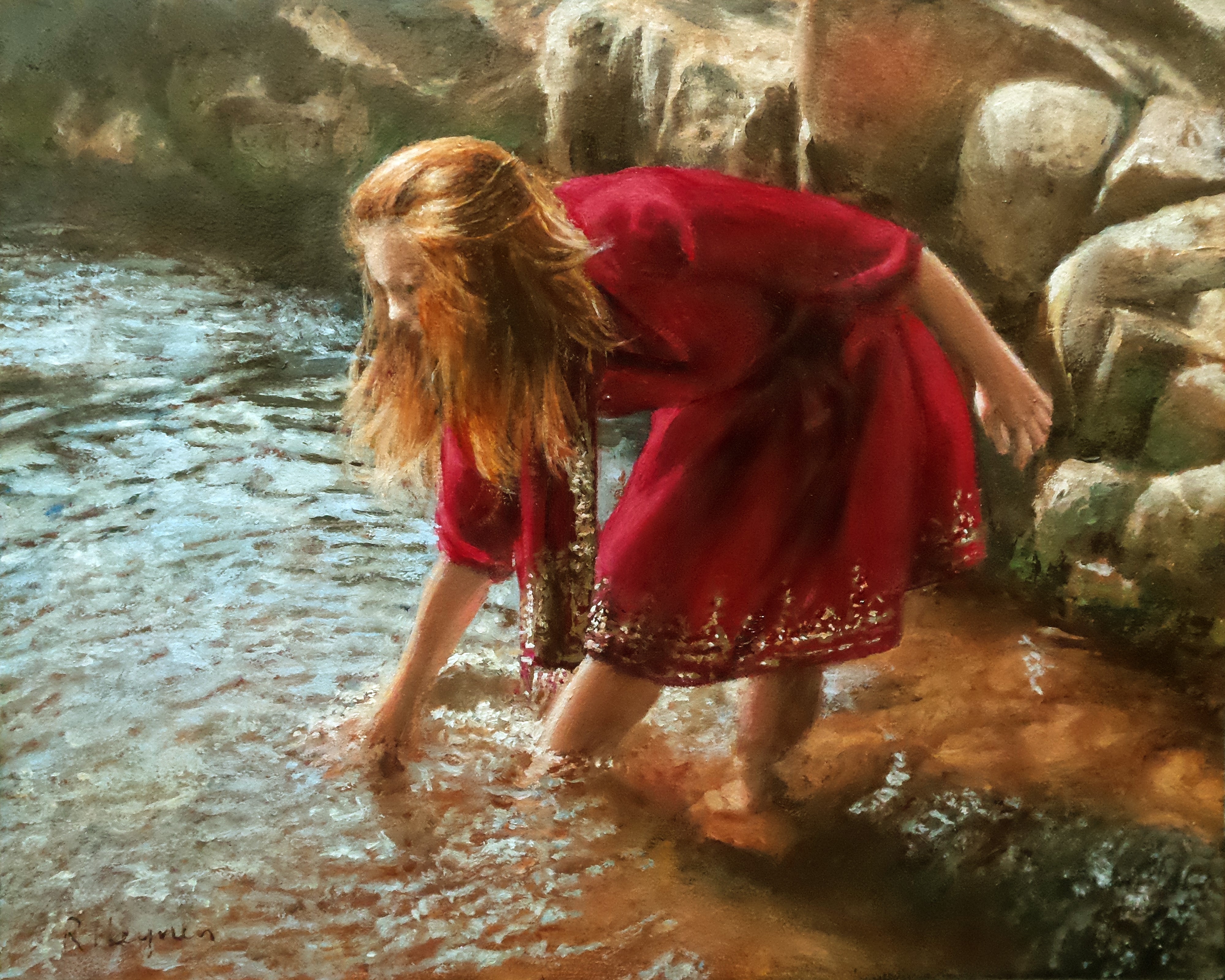 Girl in Red by Ralf Heynen HD Wallpaper