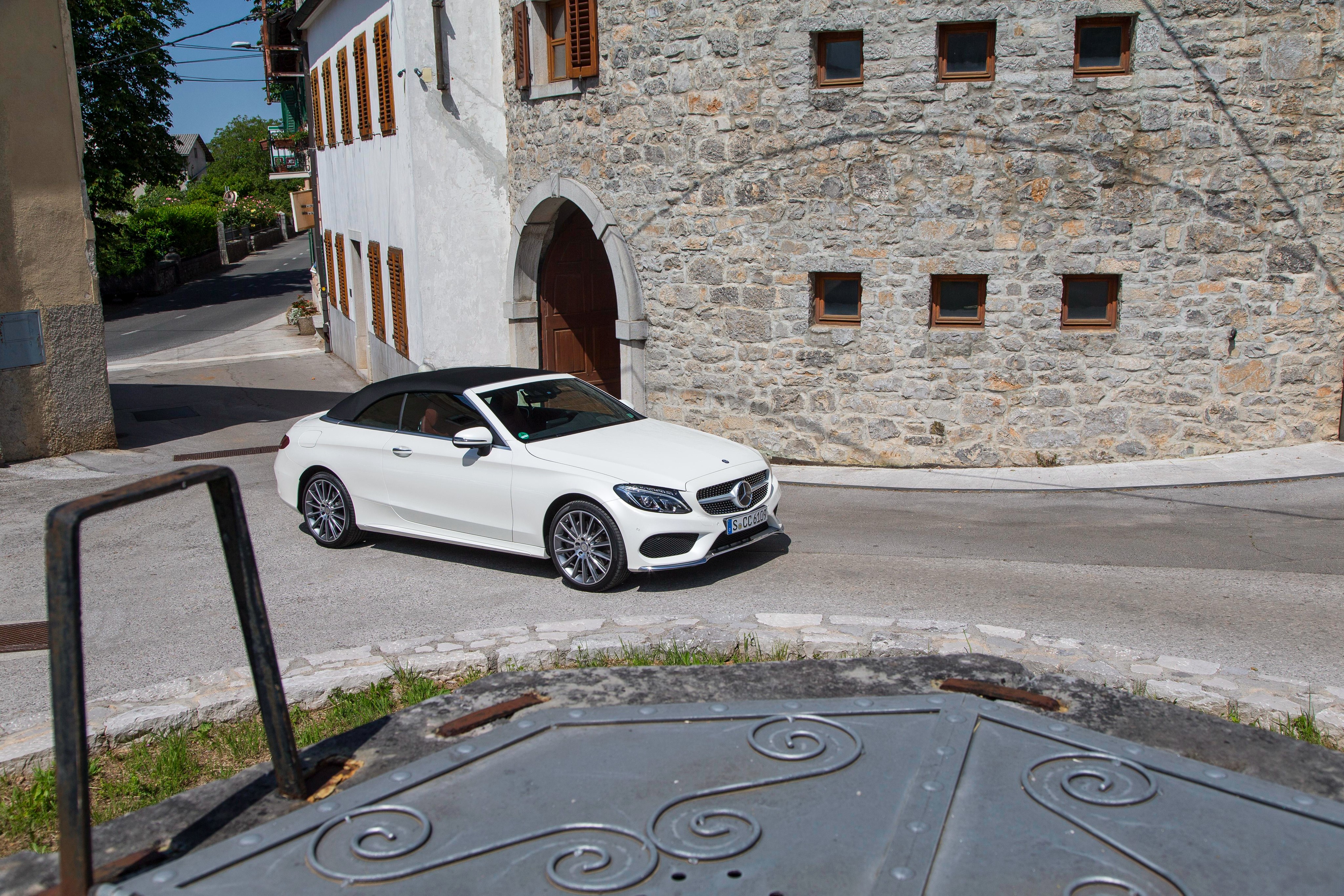White 2016 Mercedes-Benz C 300 Cabriolet HD Wallpaper