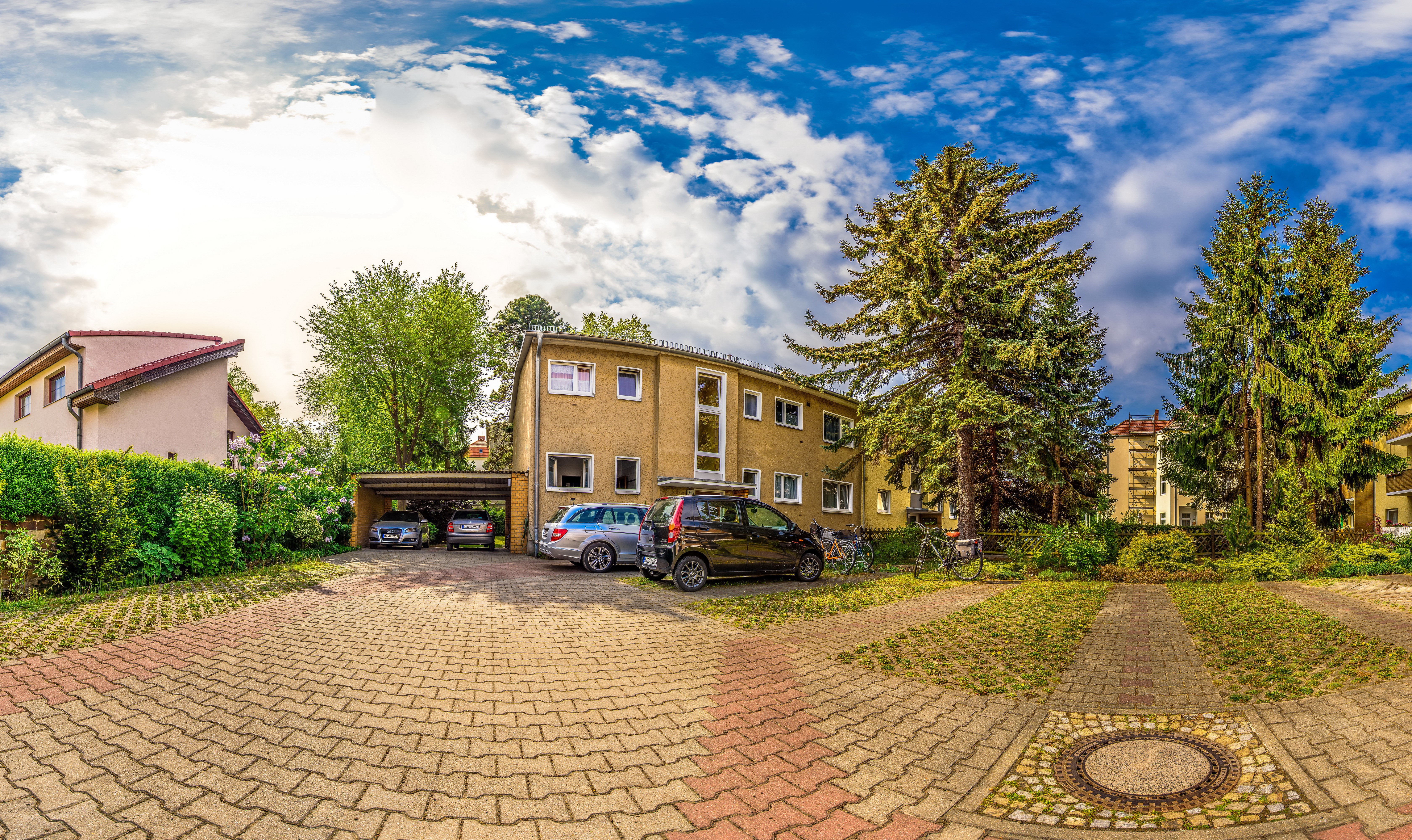 Apartment Building with Cars and Trees in Berlin, Germany HD Wallpaper