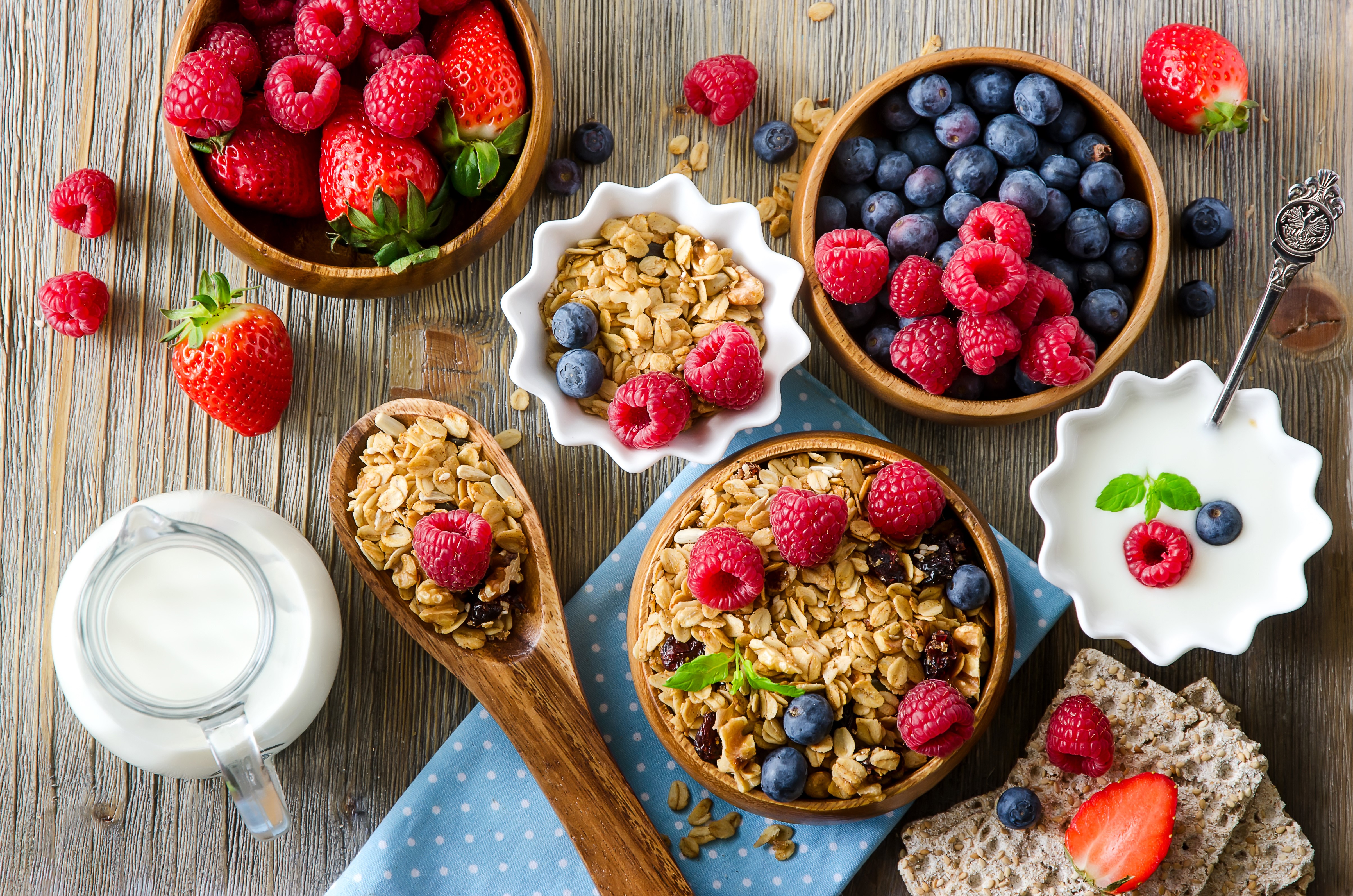 Muesli with Berries and Strawberries HD Wallpaper