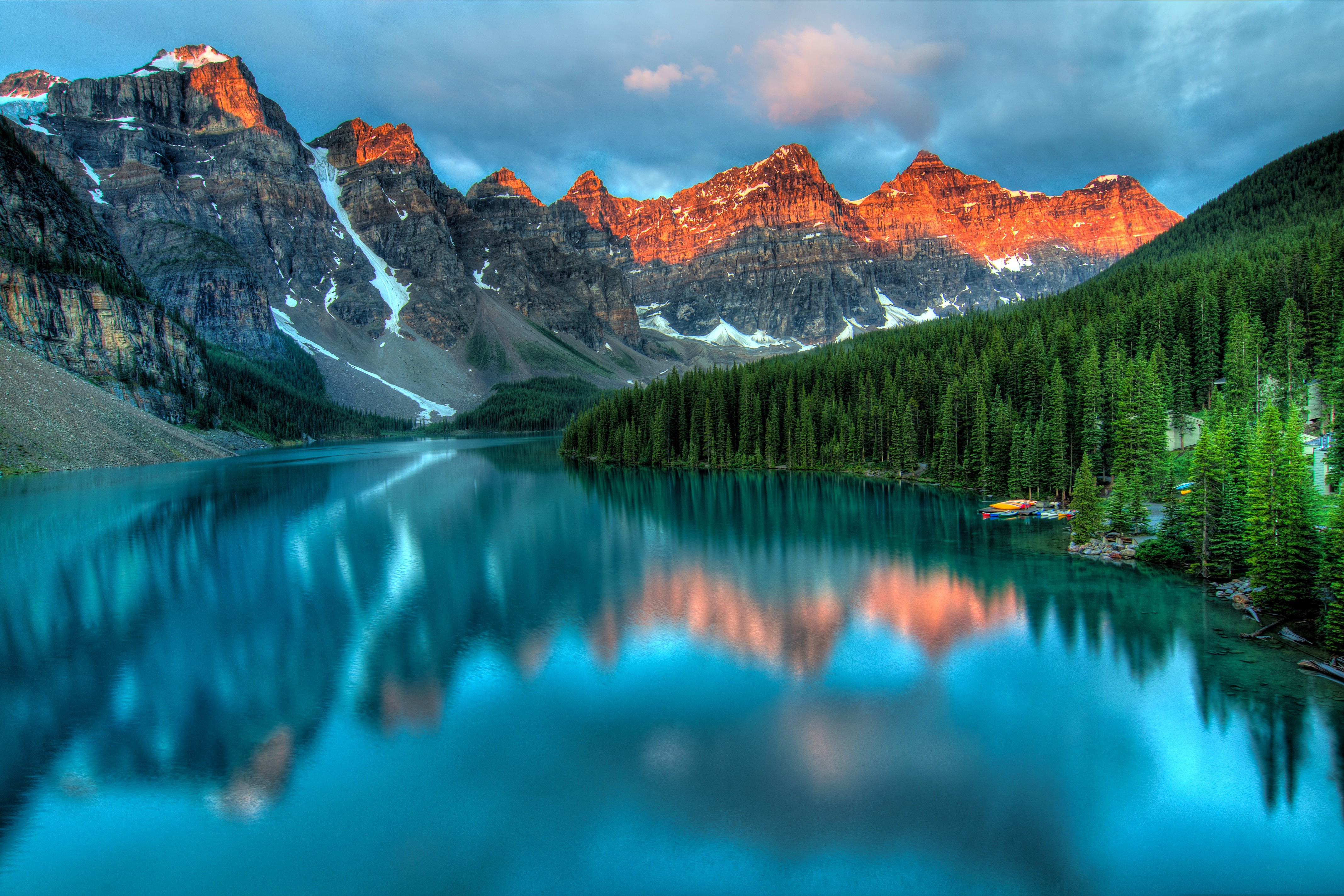 4K Moraine Lake Canada Mountains Scenery Lake Forests HD Wallpaper