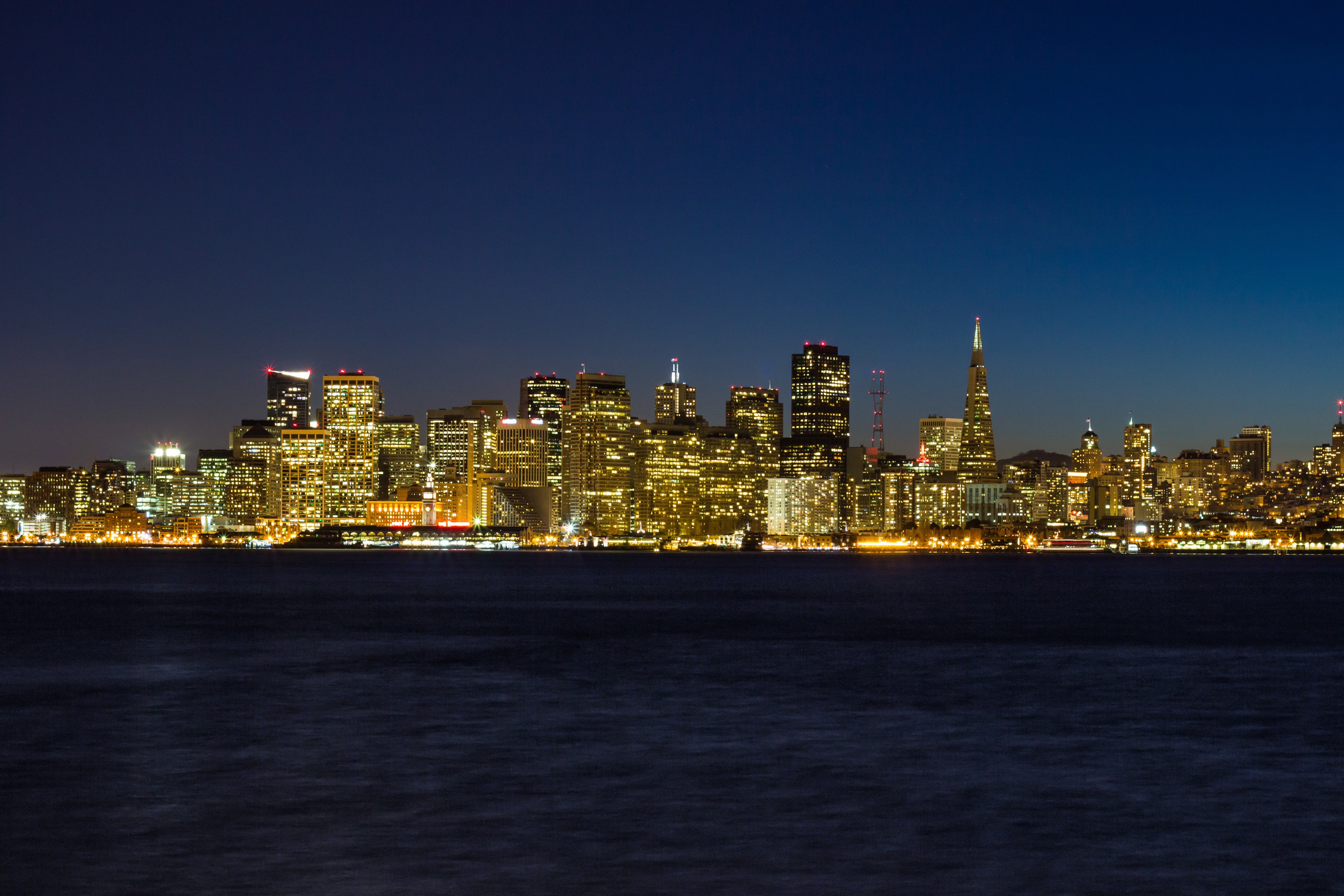 San Francisco Skyline at Night HD Wallpaper