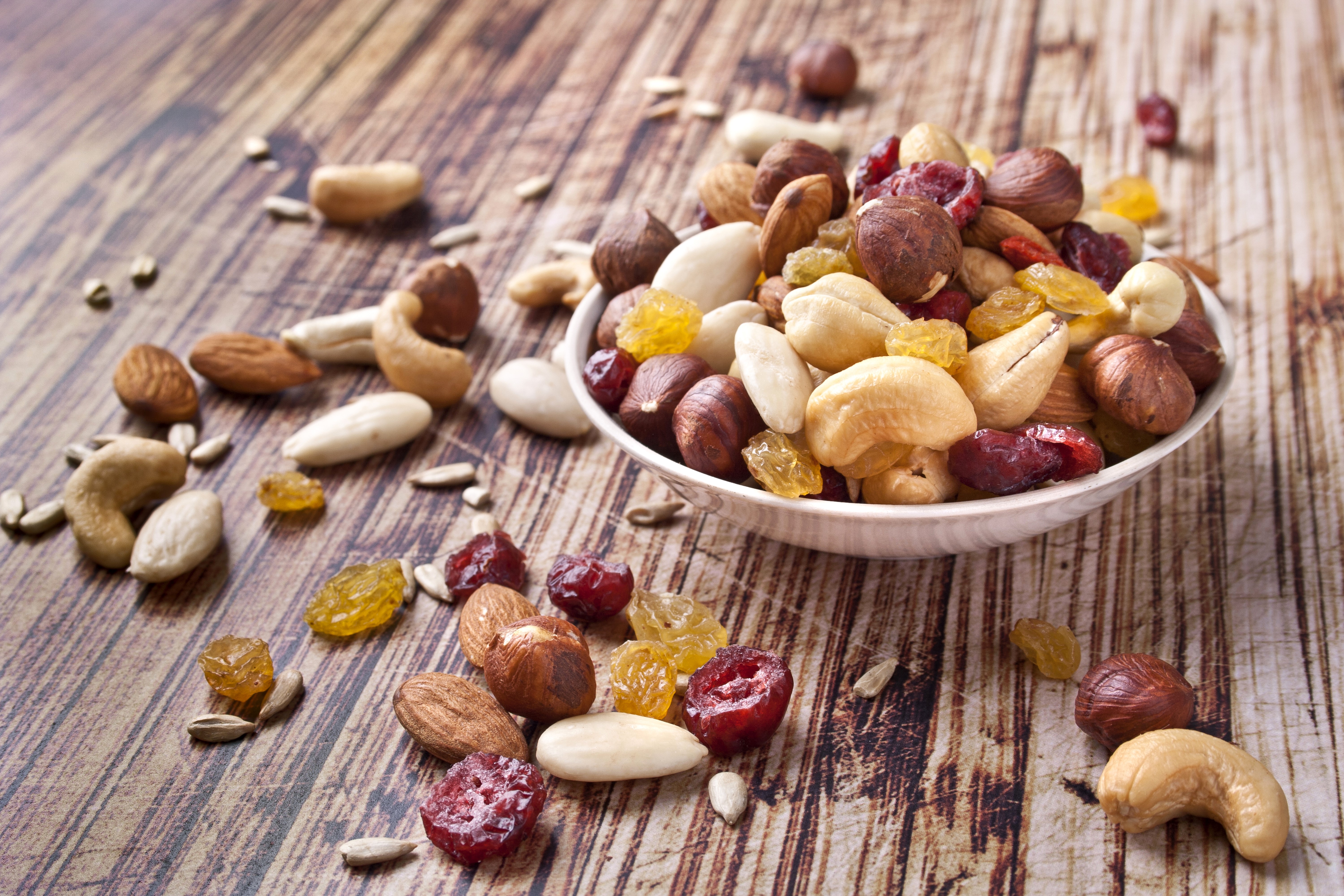 Mixed Nuts and Dried Fruit HD Wallpaper
