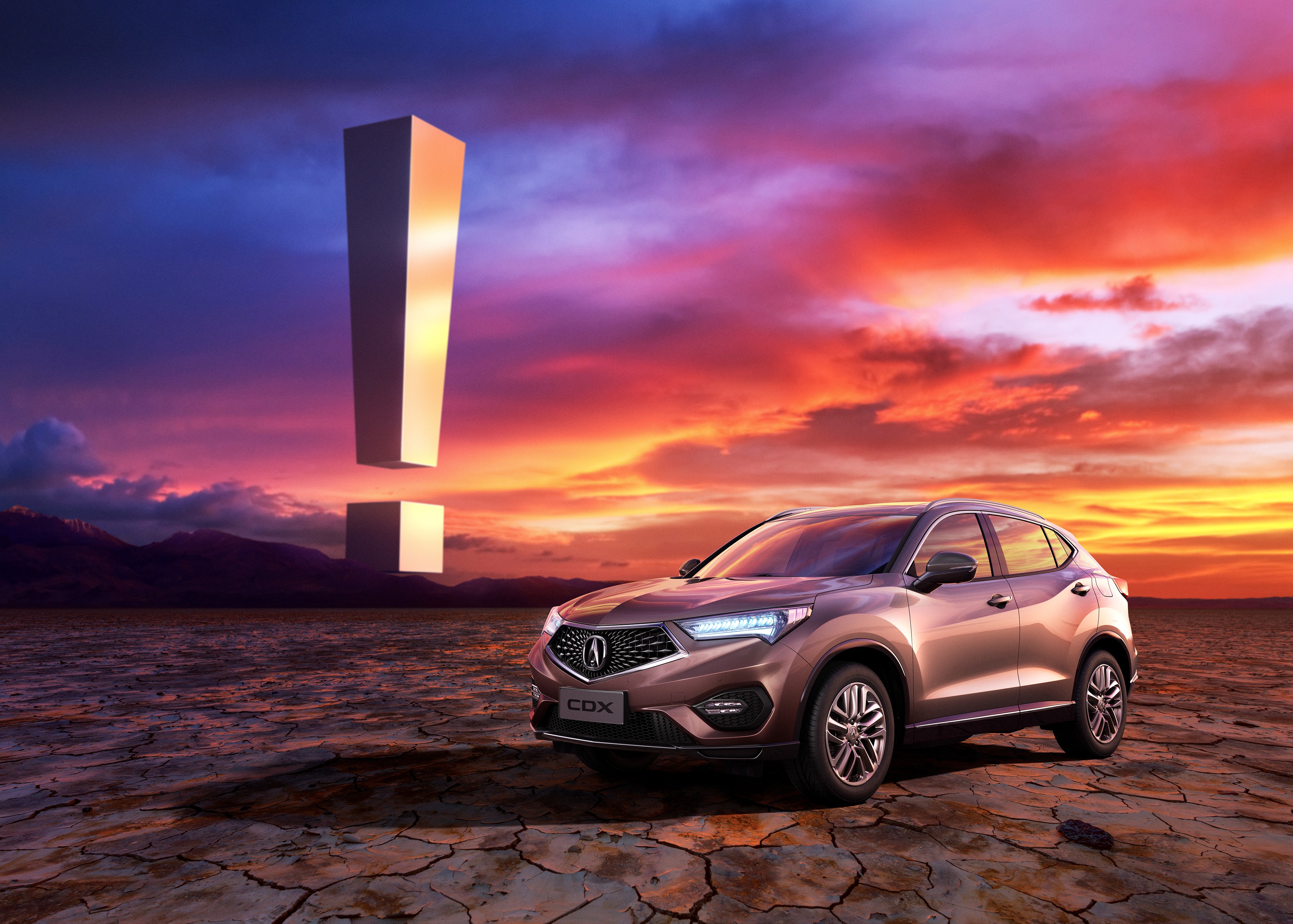Acura CDX with Exclamation Mark at Sunset HD Wallpaper