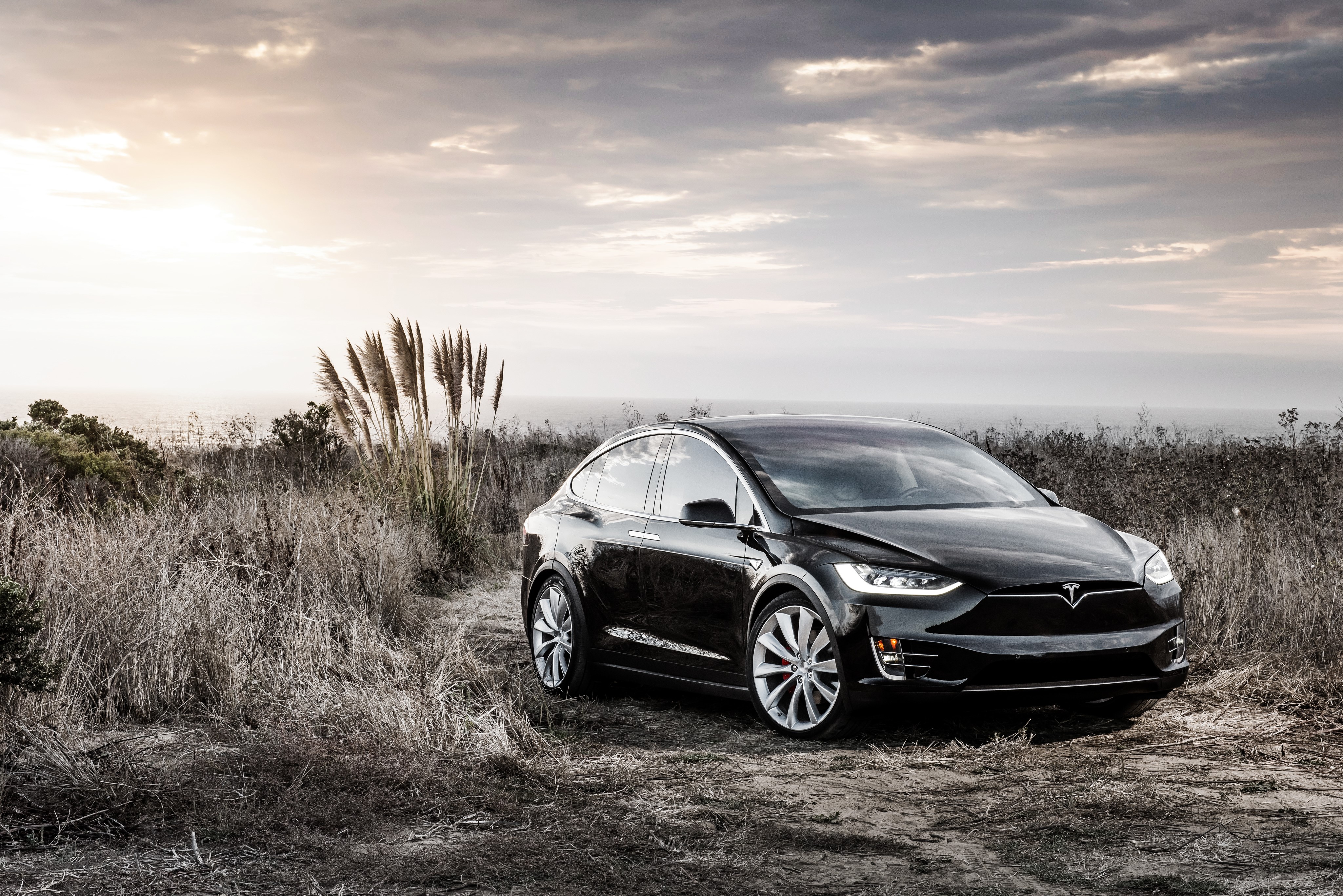 4K Tesla Model X Black HD Wallpaper