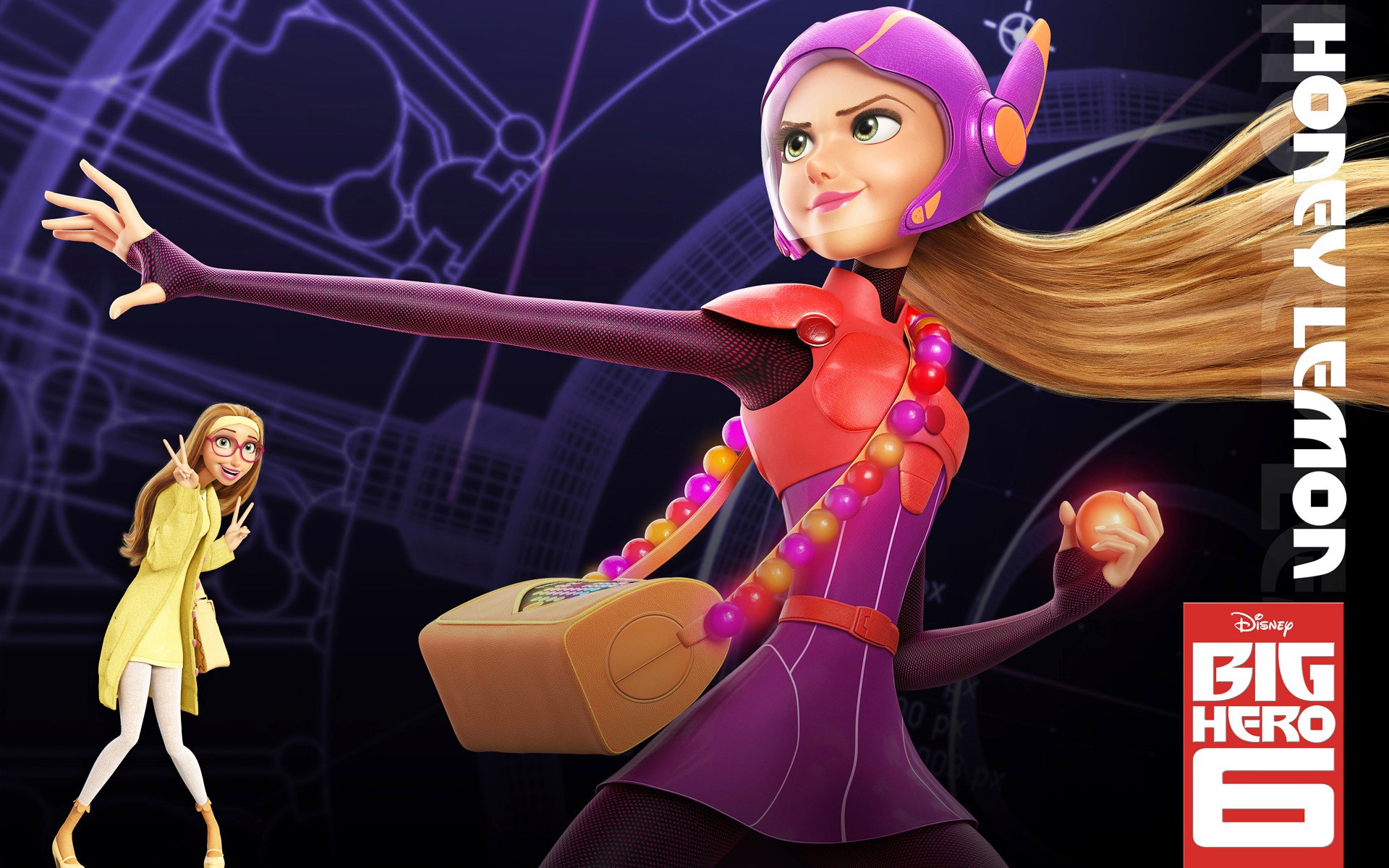 Honey Lemon and Go Go Tomago from Big Hero 6 HD Wallpaper