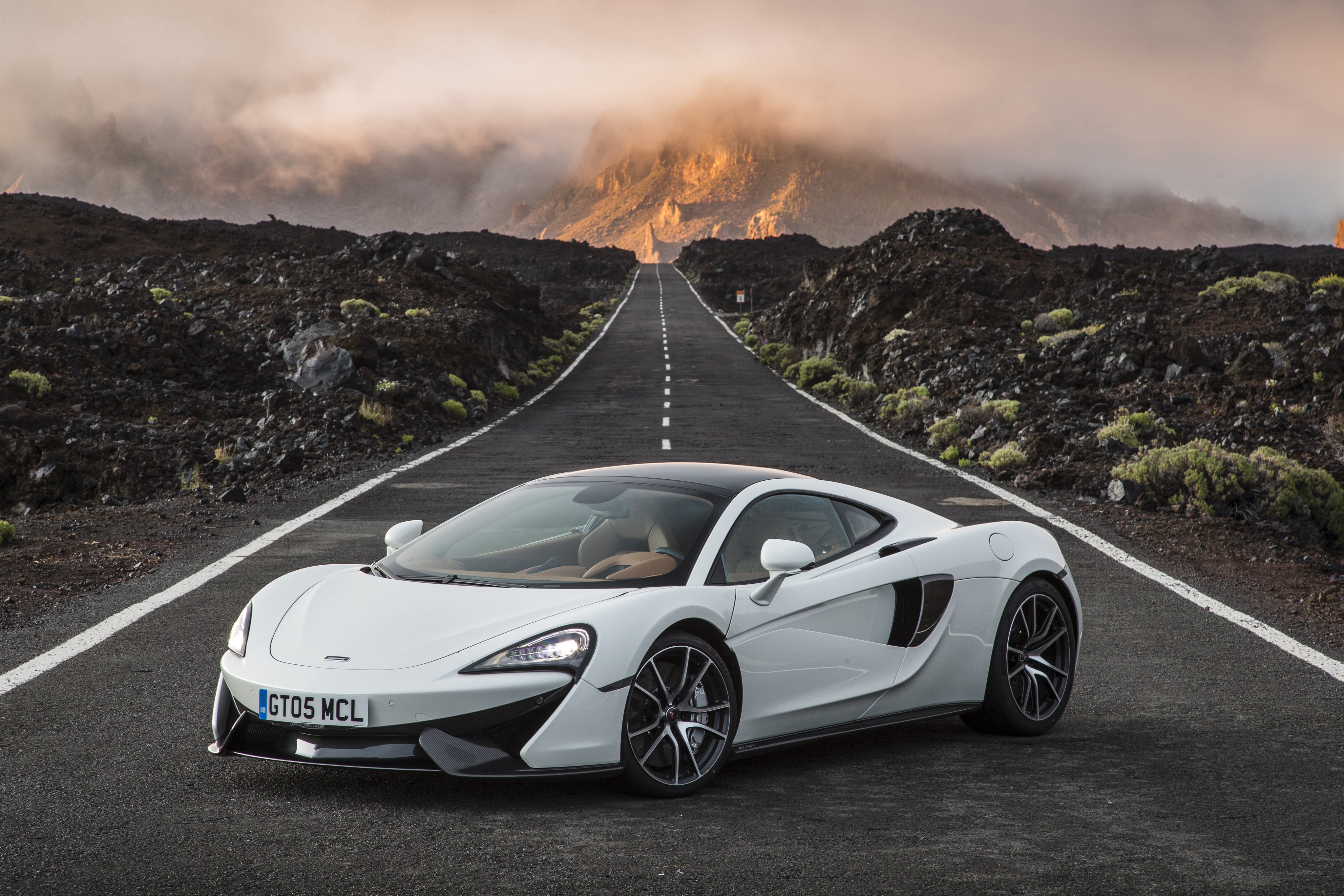 White McLaren 570GT on a Road HD Wallpaper