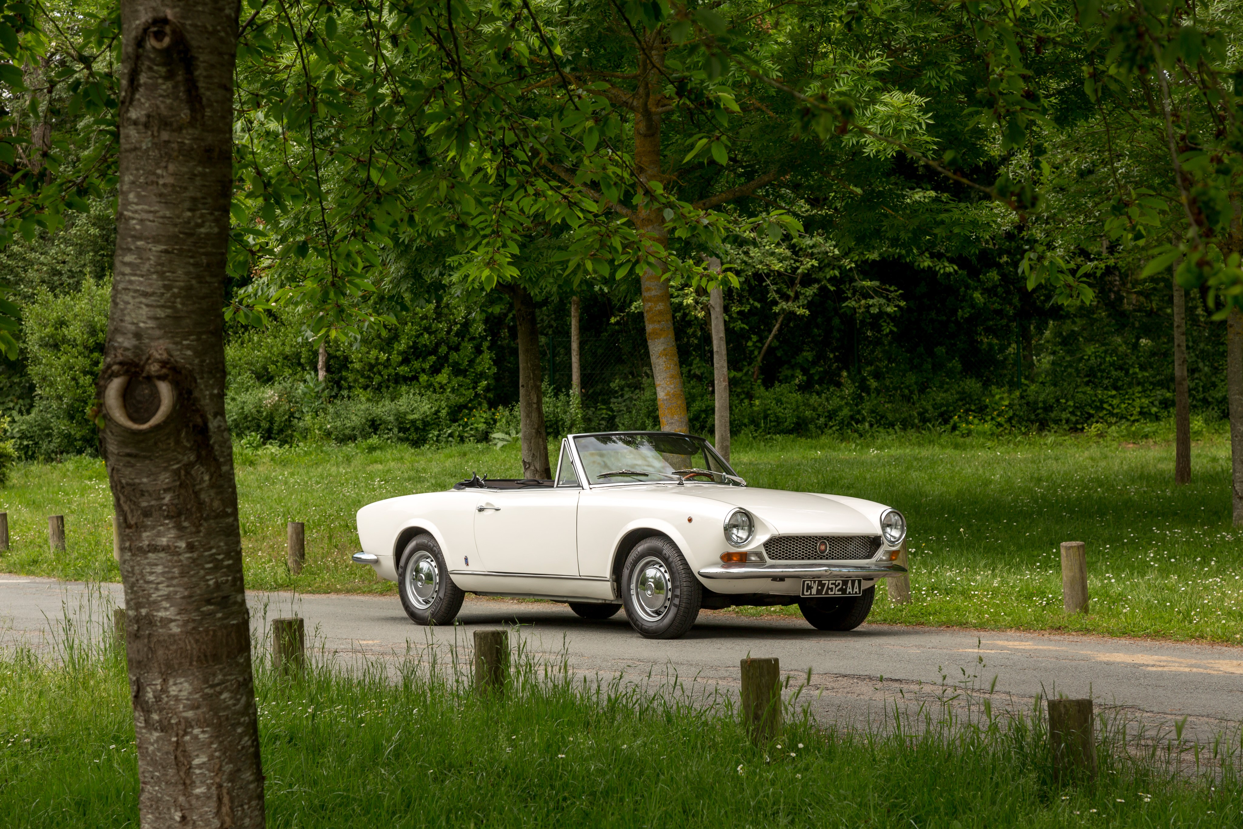 White 1970-79 Fiat 124 Sport Spider Cabriolet HD Wallpaper