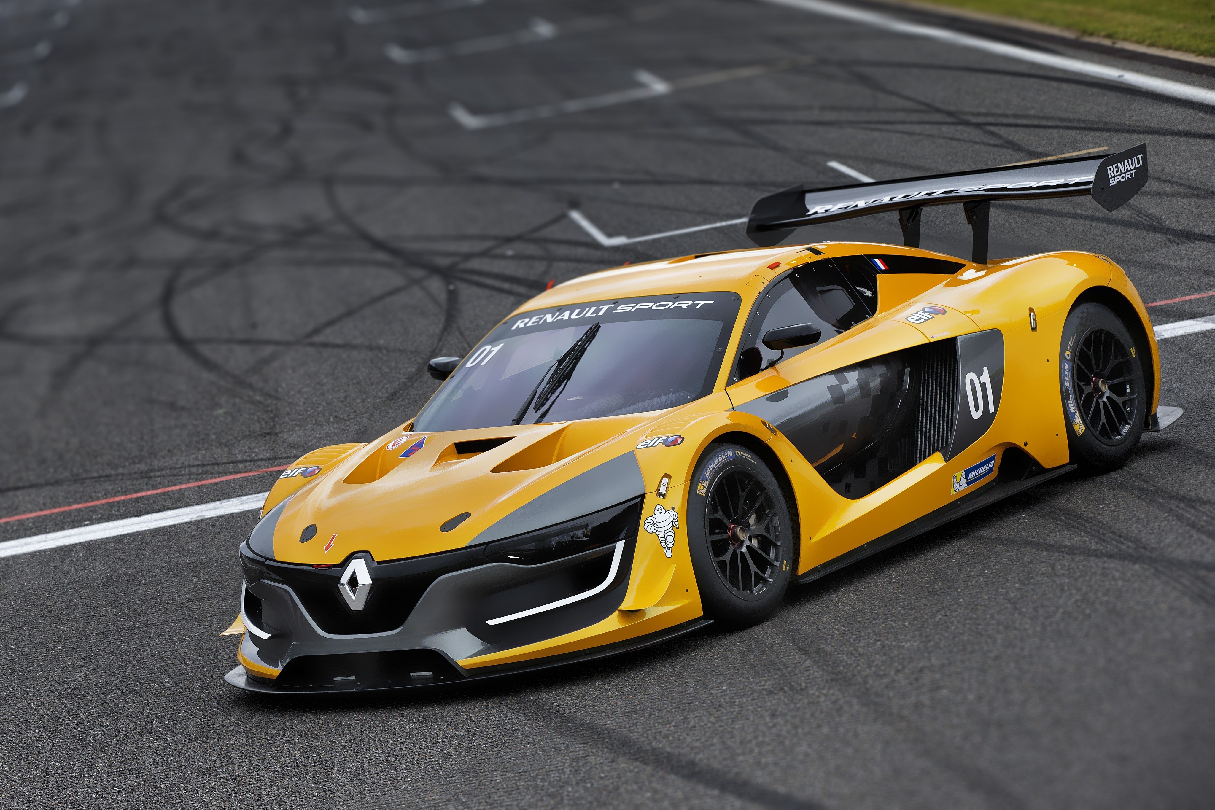 Renault Sport RS Yellow Race Car HD Wallpaper