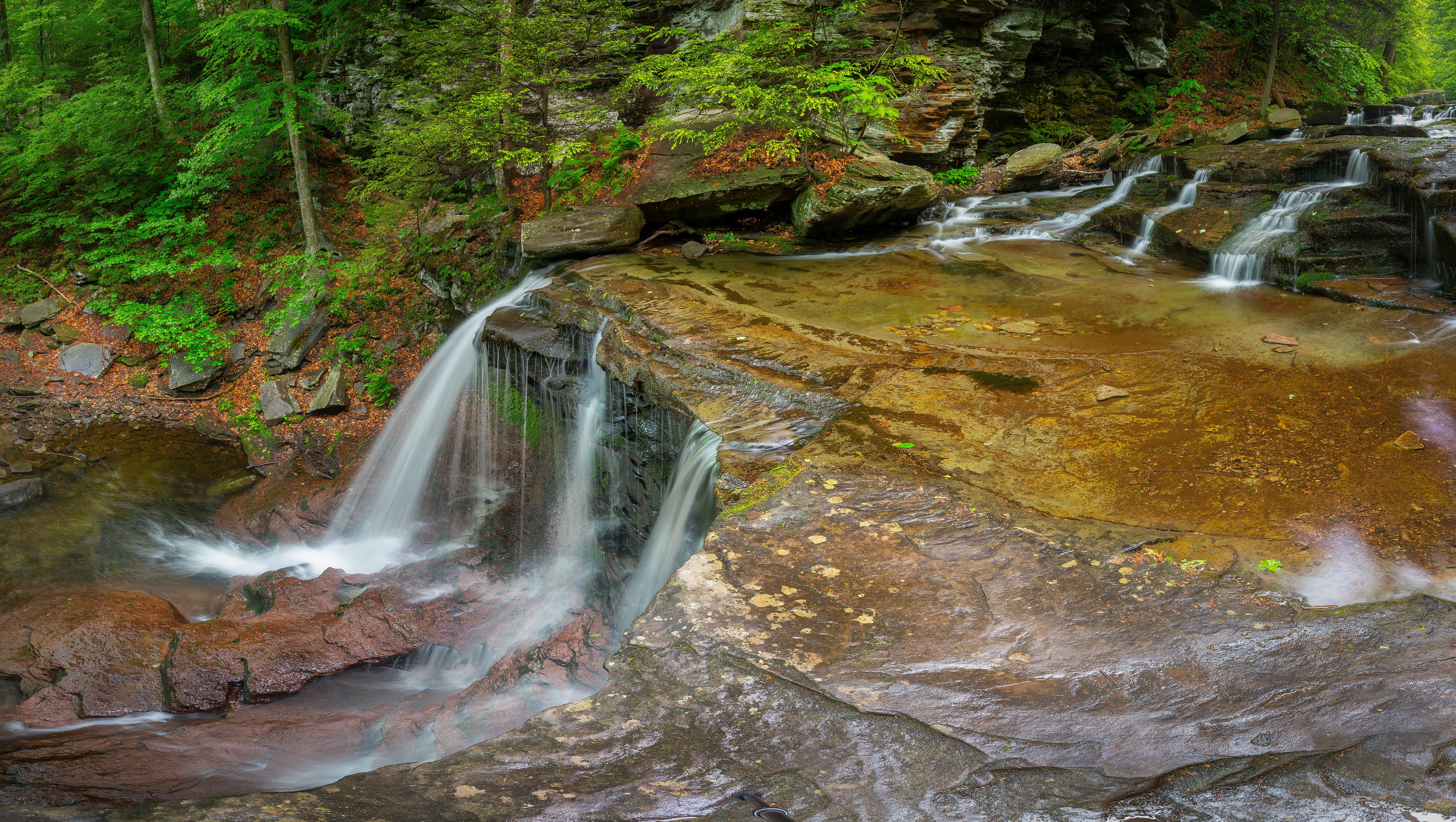 Reynolds Falls Ricketts Glen State Park Waterfalls HD Wallpaper