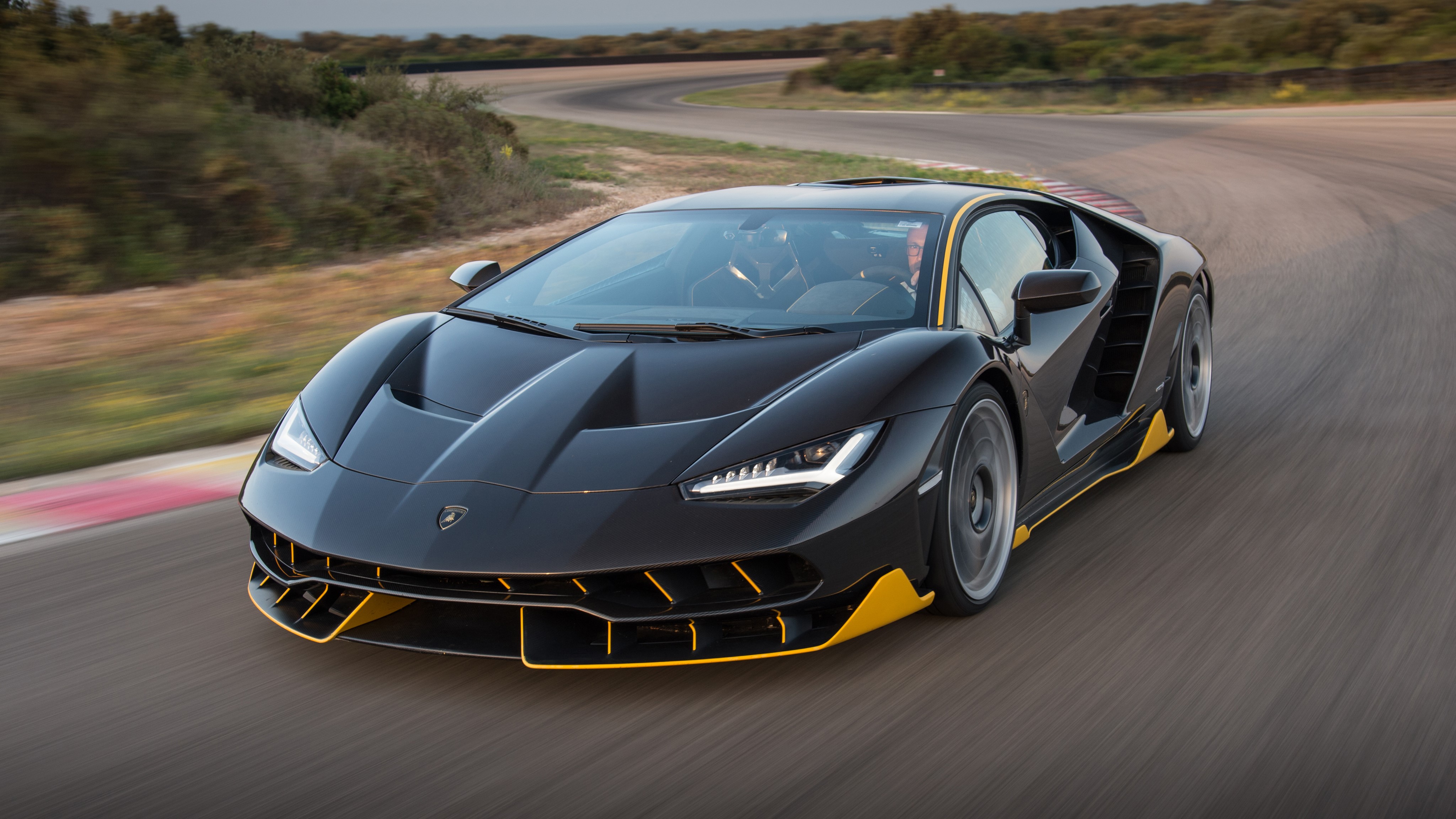 4K Lamborghini Centenario on a Racetrack HD Wallpaper