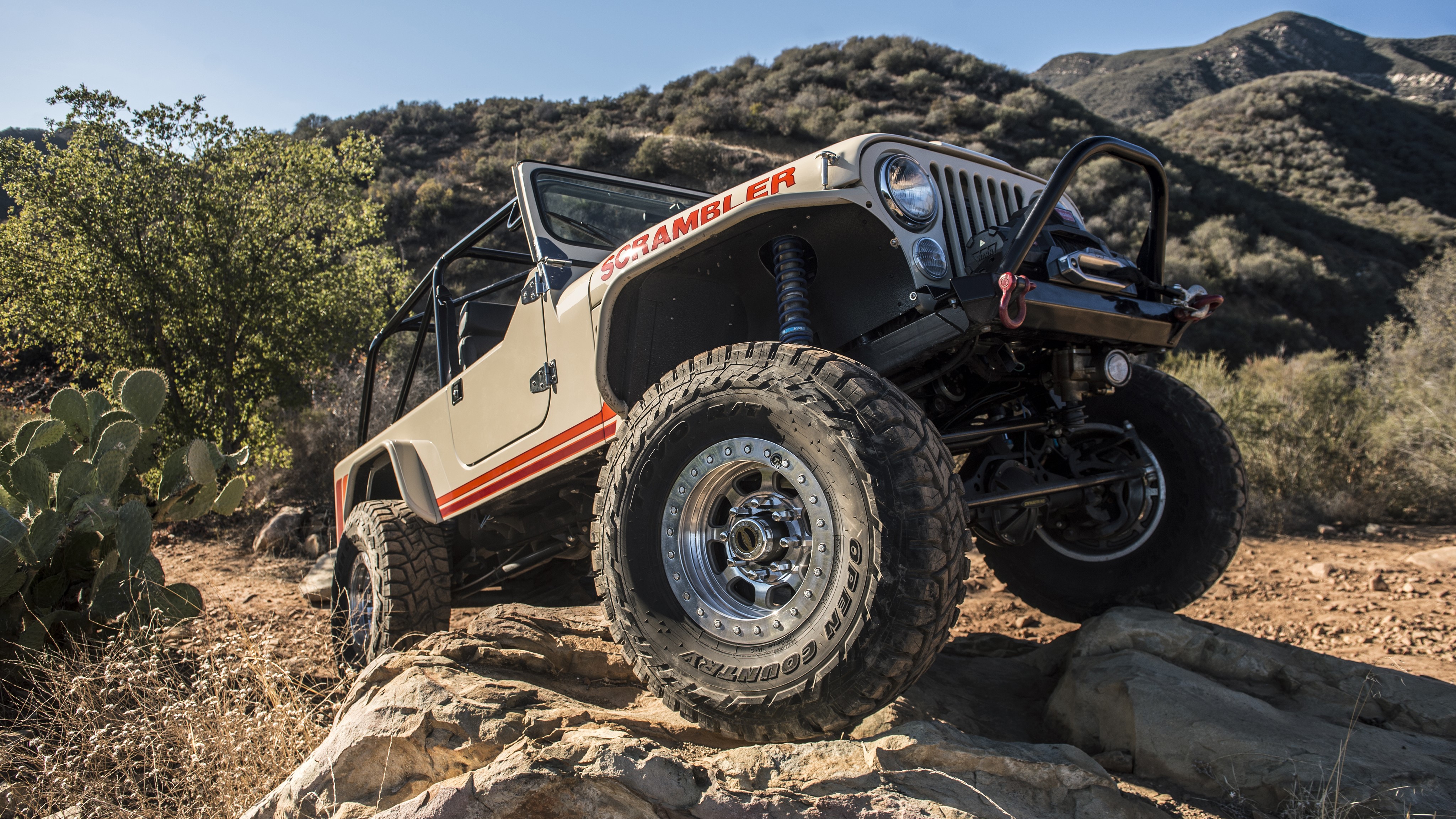 4K Jeep CJ-8 Scrambler off-roading HD Wallpaper