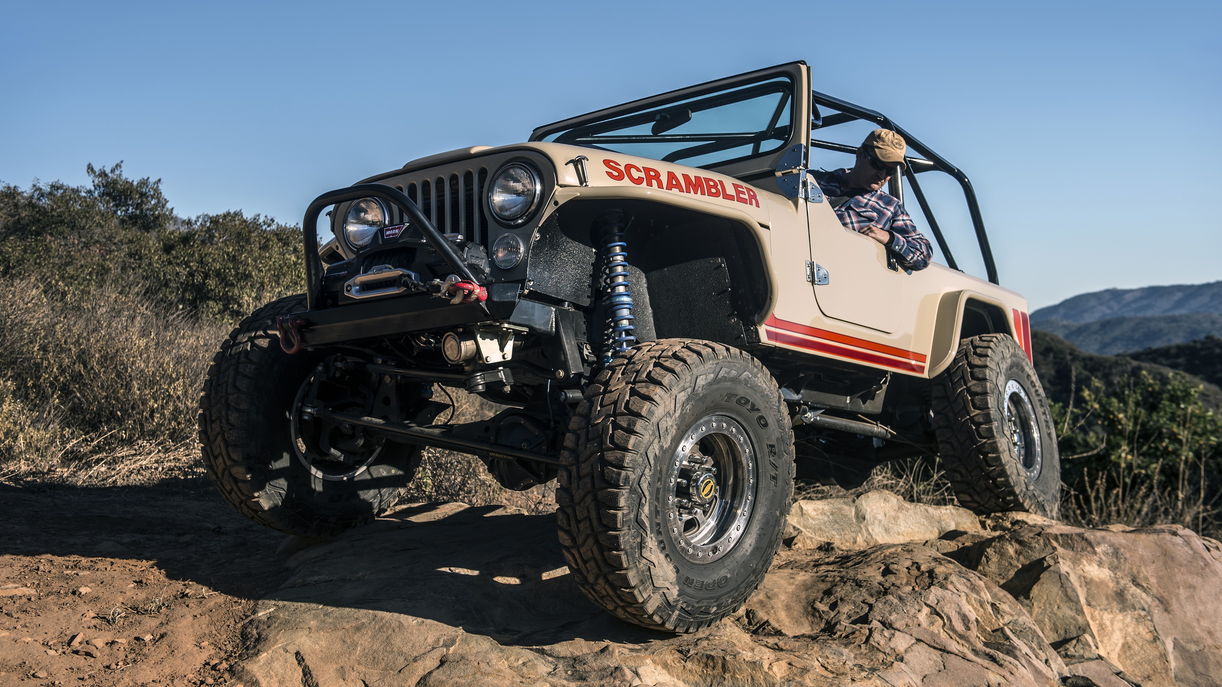 4K Jeep CJ-8 Scrambler off-roading HD Wallpaper