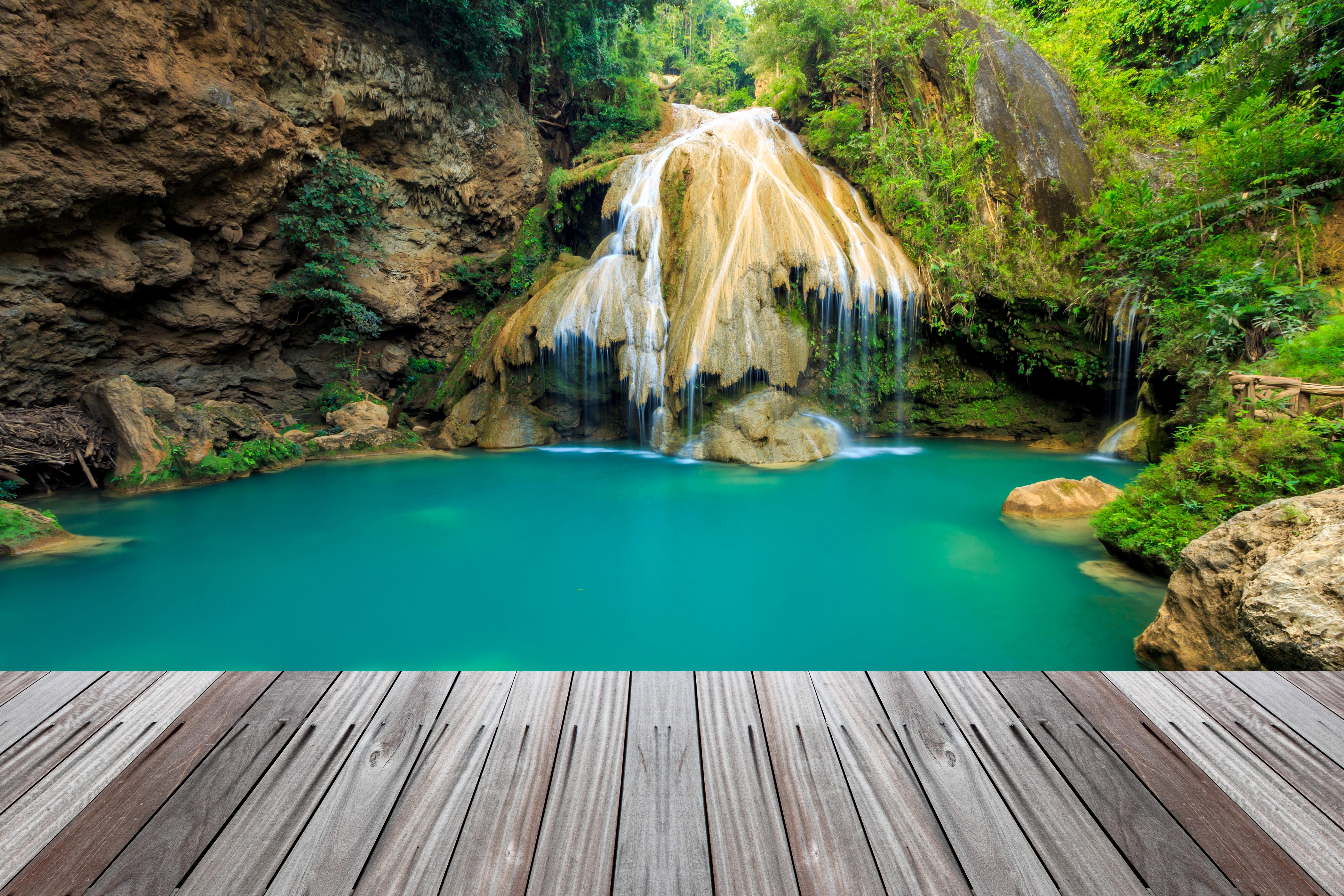 4K Thailand Waterfalls in National Parks HD Wallpaper
