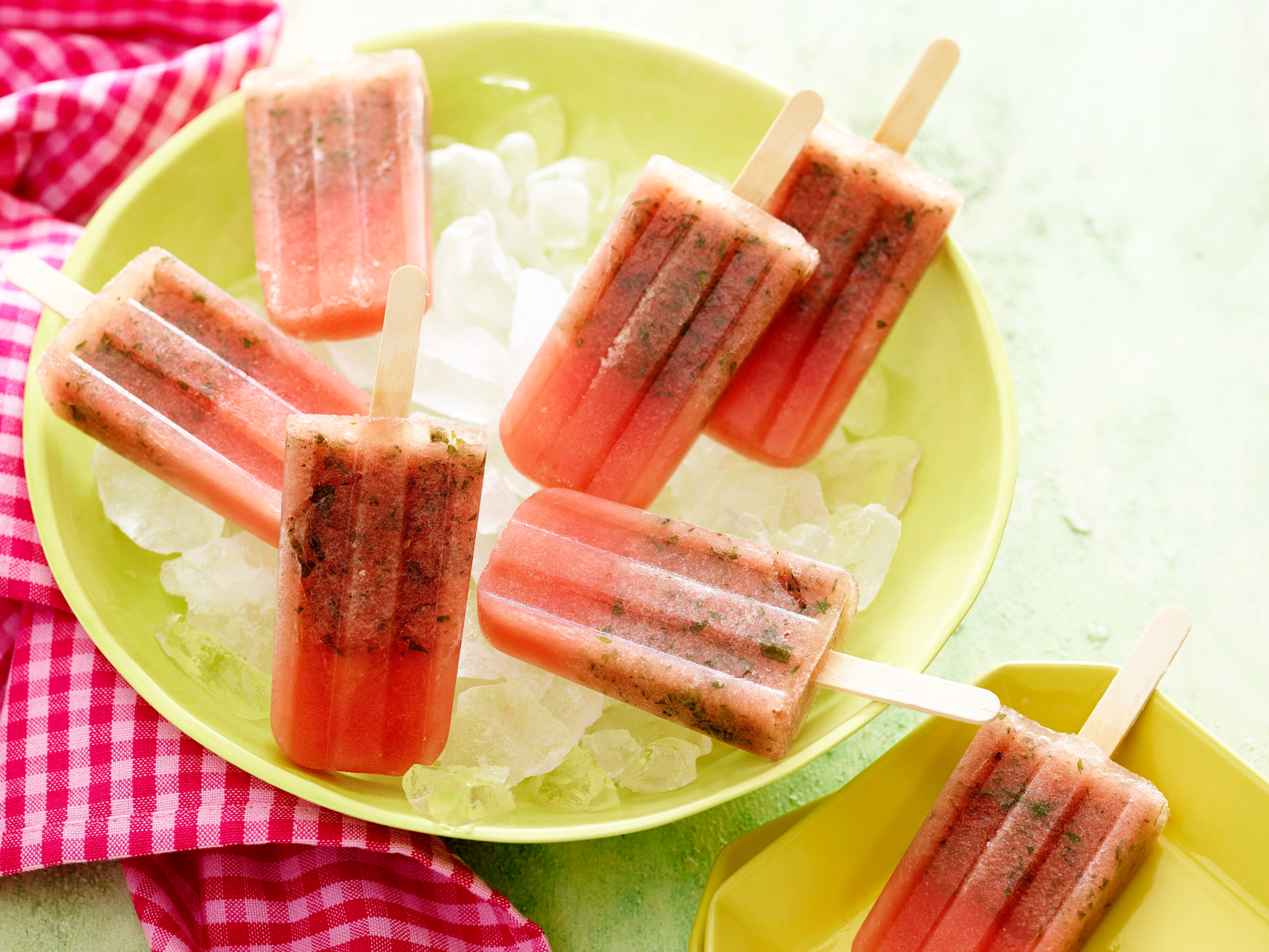 Watermelon Mint Popsicles on Ice HD Wallpaper