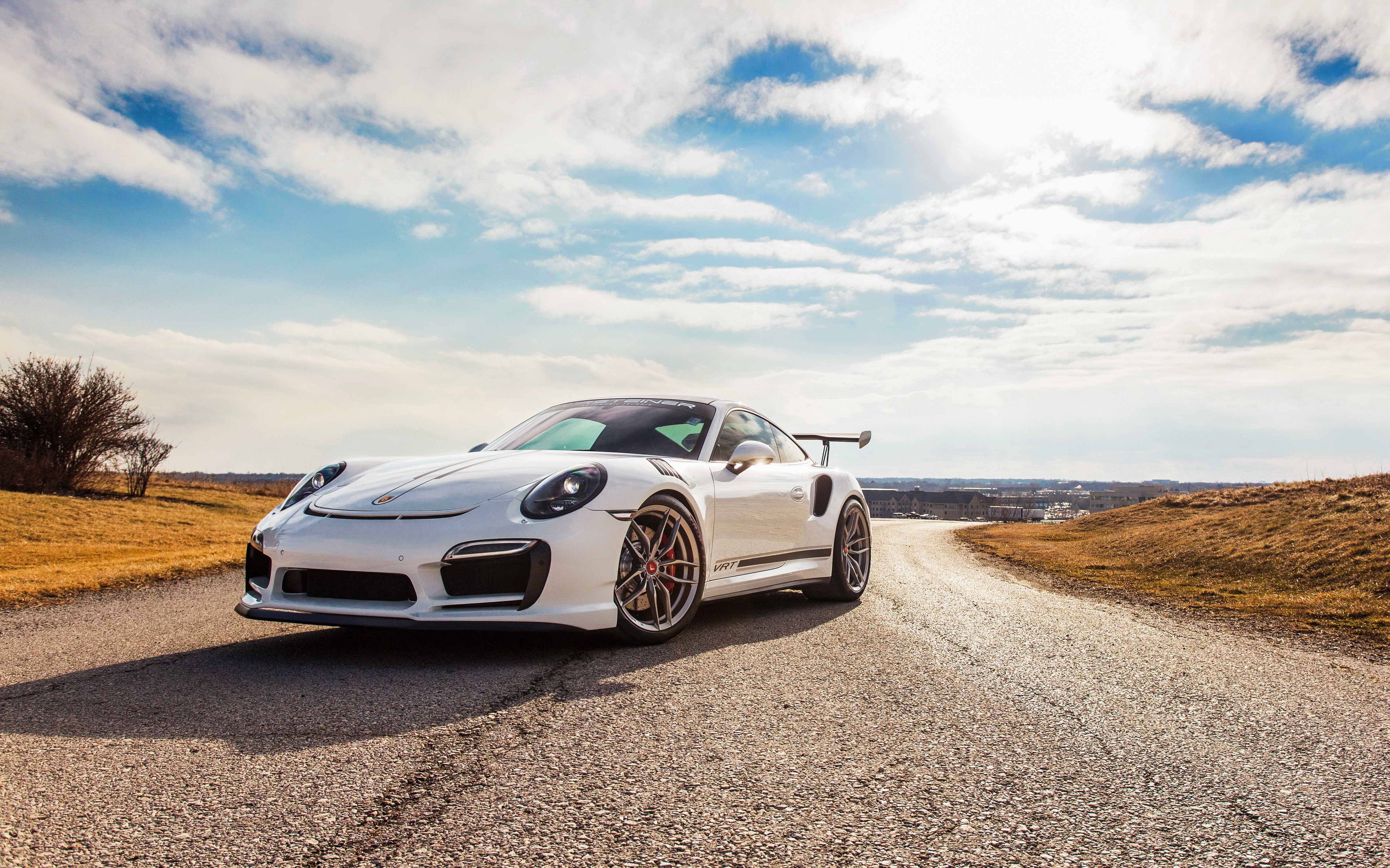 White Porsche 911 GT2 RS Vorsteiner V-RT HD Wallpaper