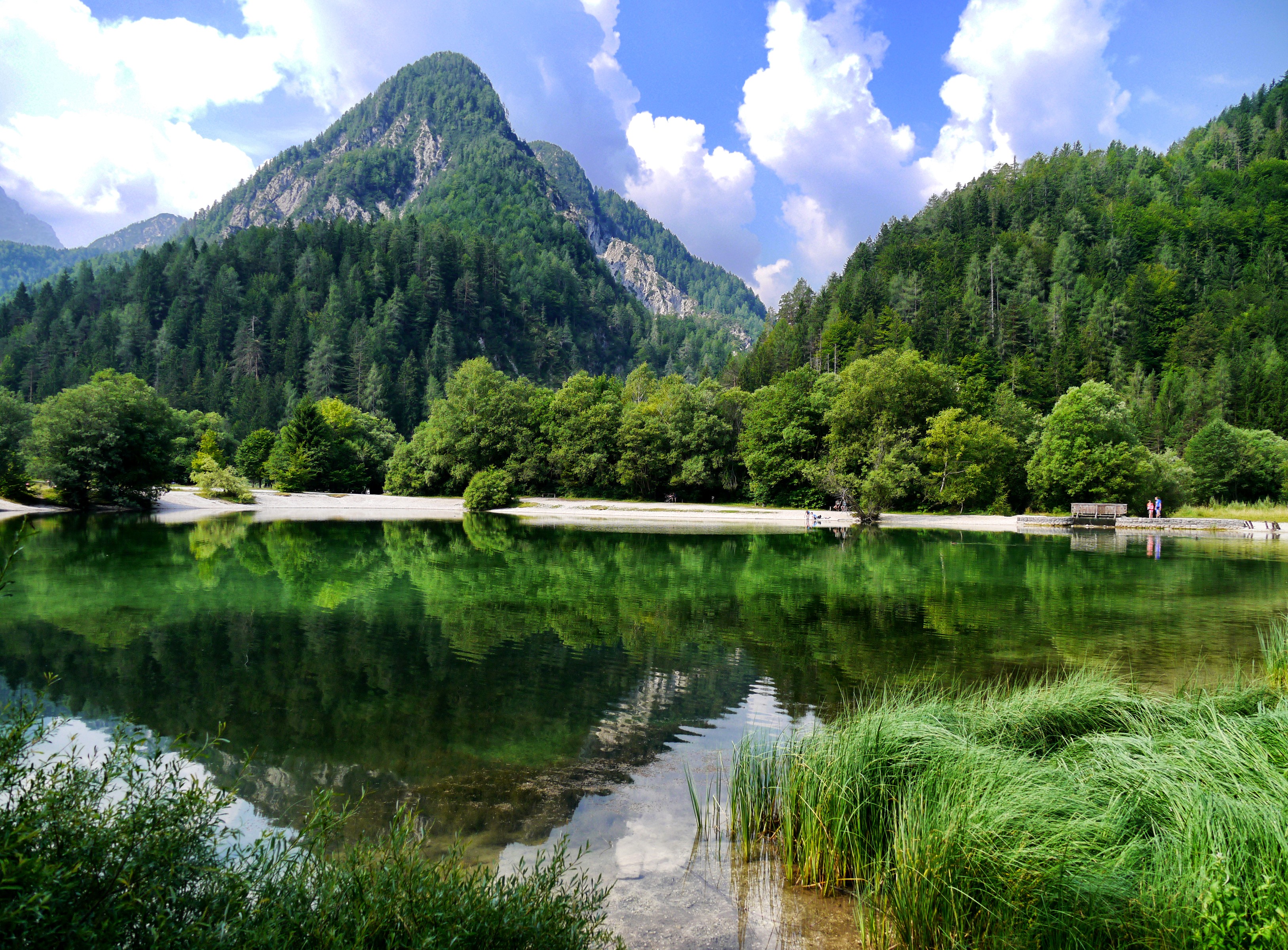 Lake Jasna, Kranjska Gora, Slovenia, Mountains and Forest HD Wallpaper