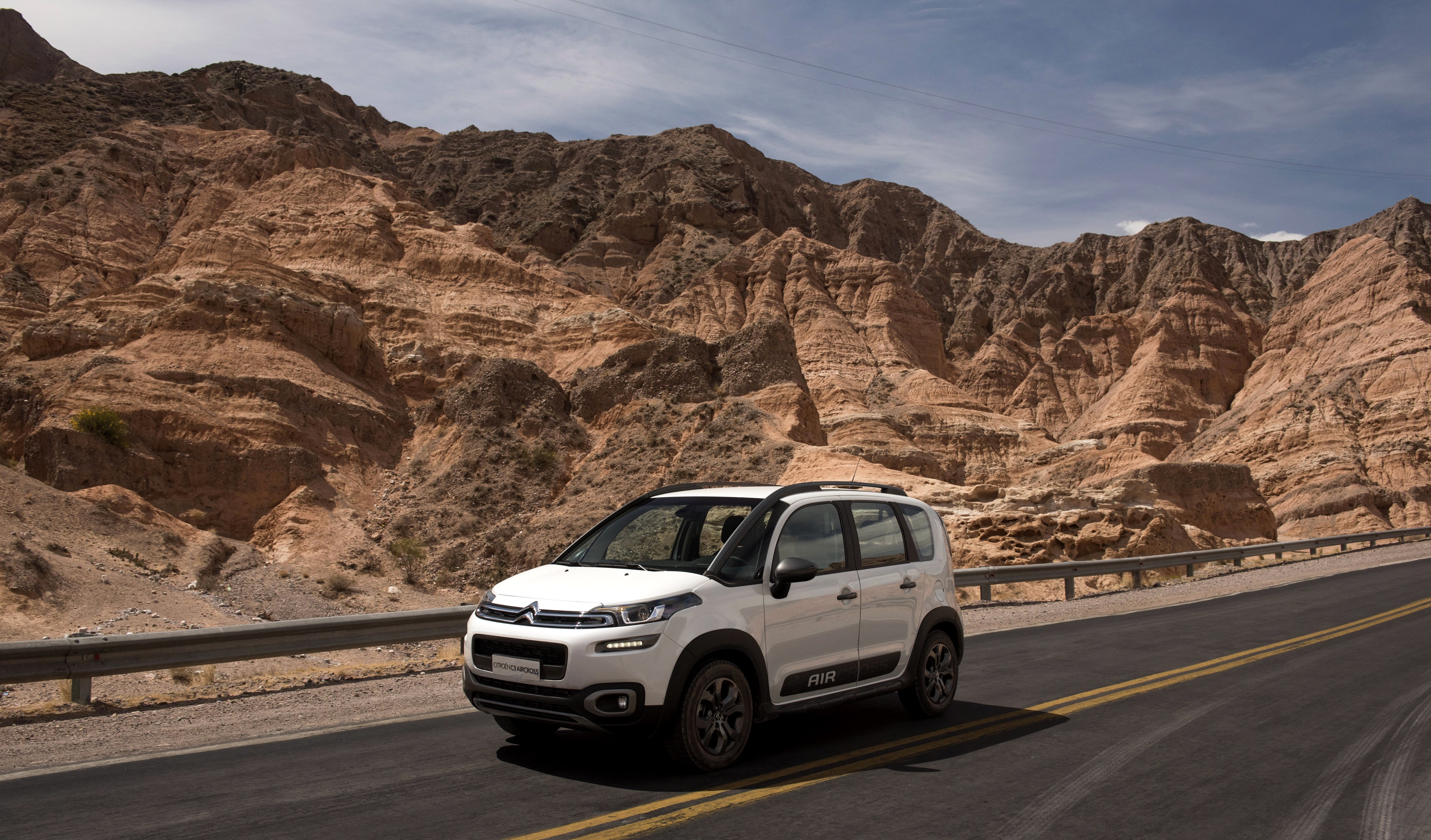 White Citroen 2015-16 AirCross in Mountains HD Wallpaper