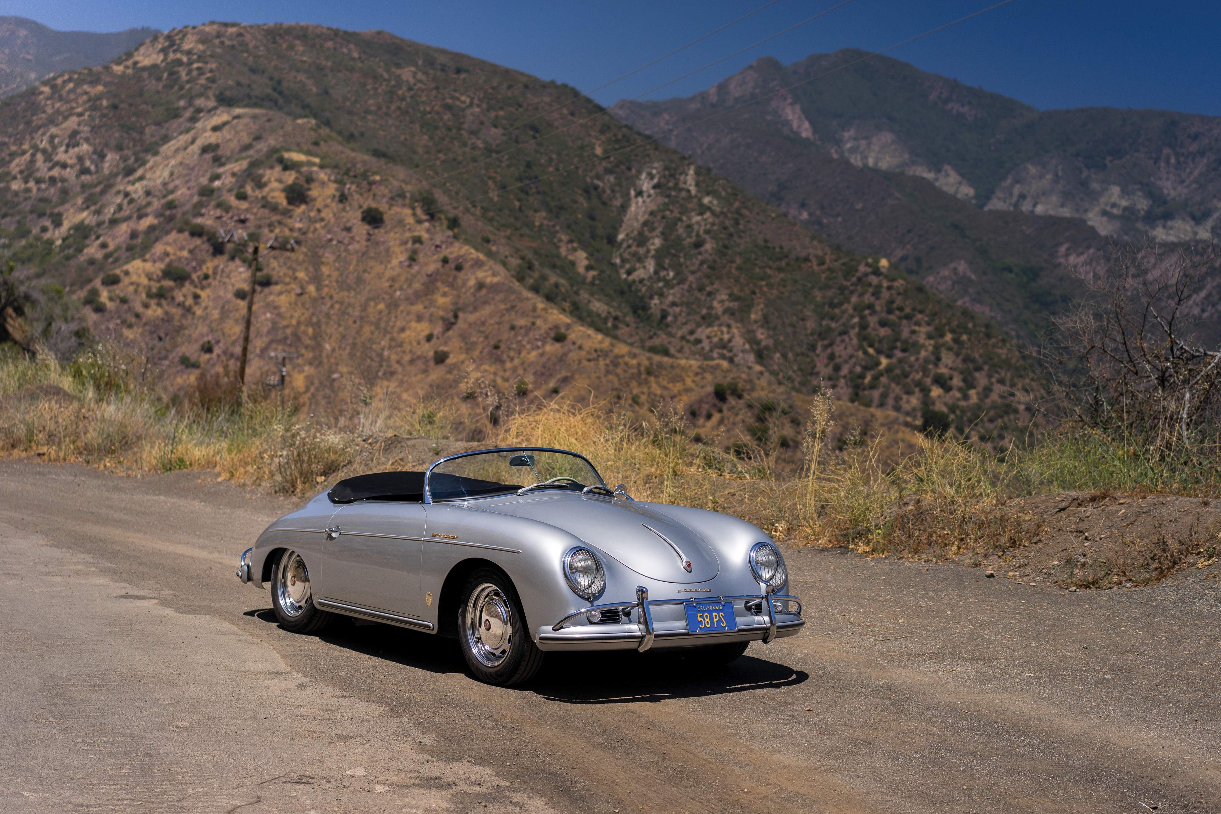 Silver 1958-59 Porsche 356A 1600 Super Speedster HD Wallpaper