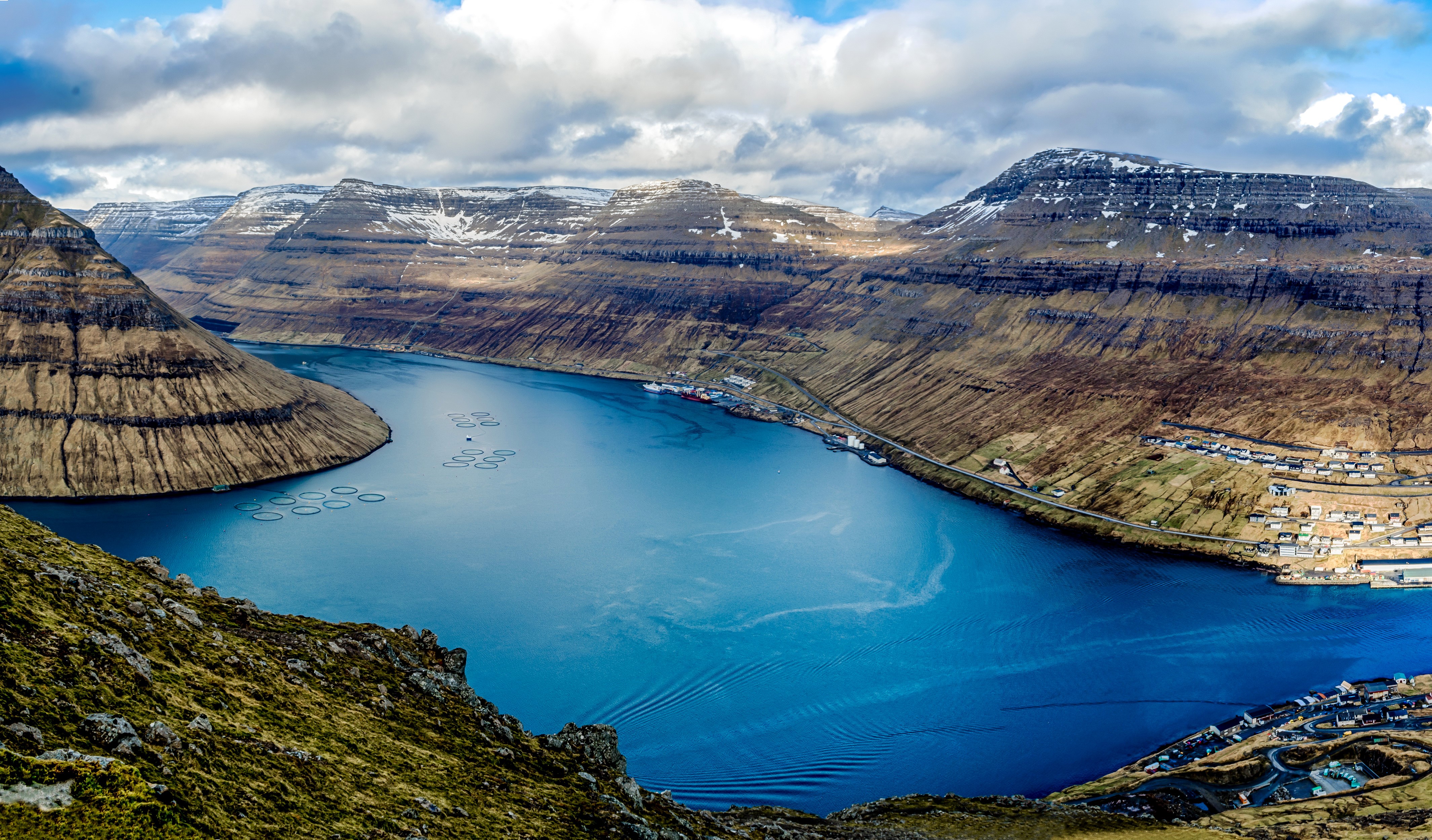 Klaksvik Faroe Islands with Mountains and Lake HD Wallpaper