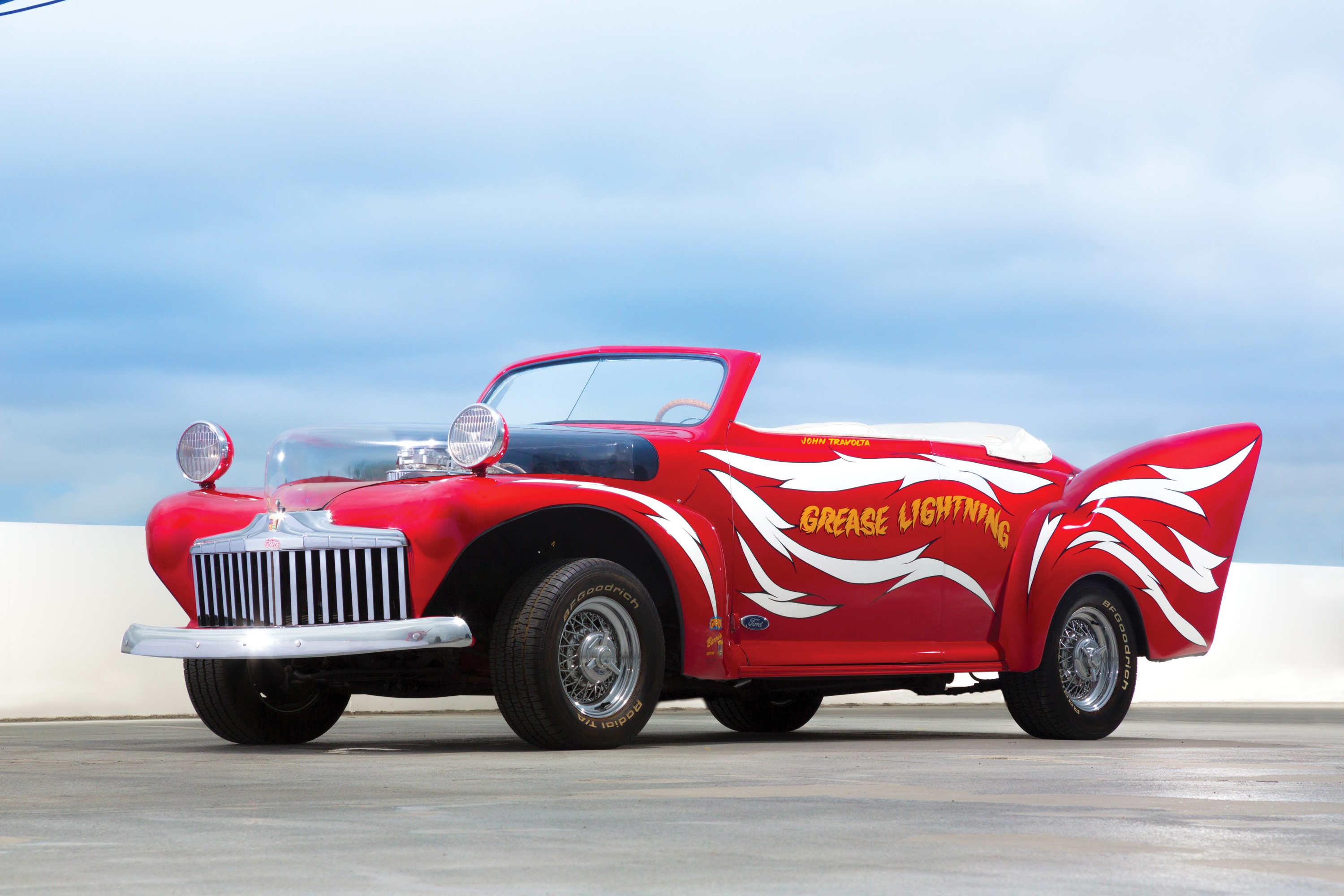 Red 1946 Ford Convertible "Grease Lightning" by George Barris HD Wallpaper