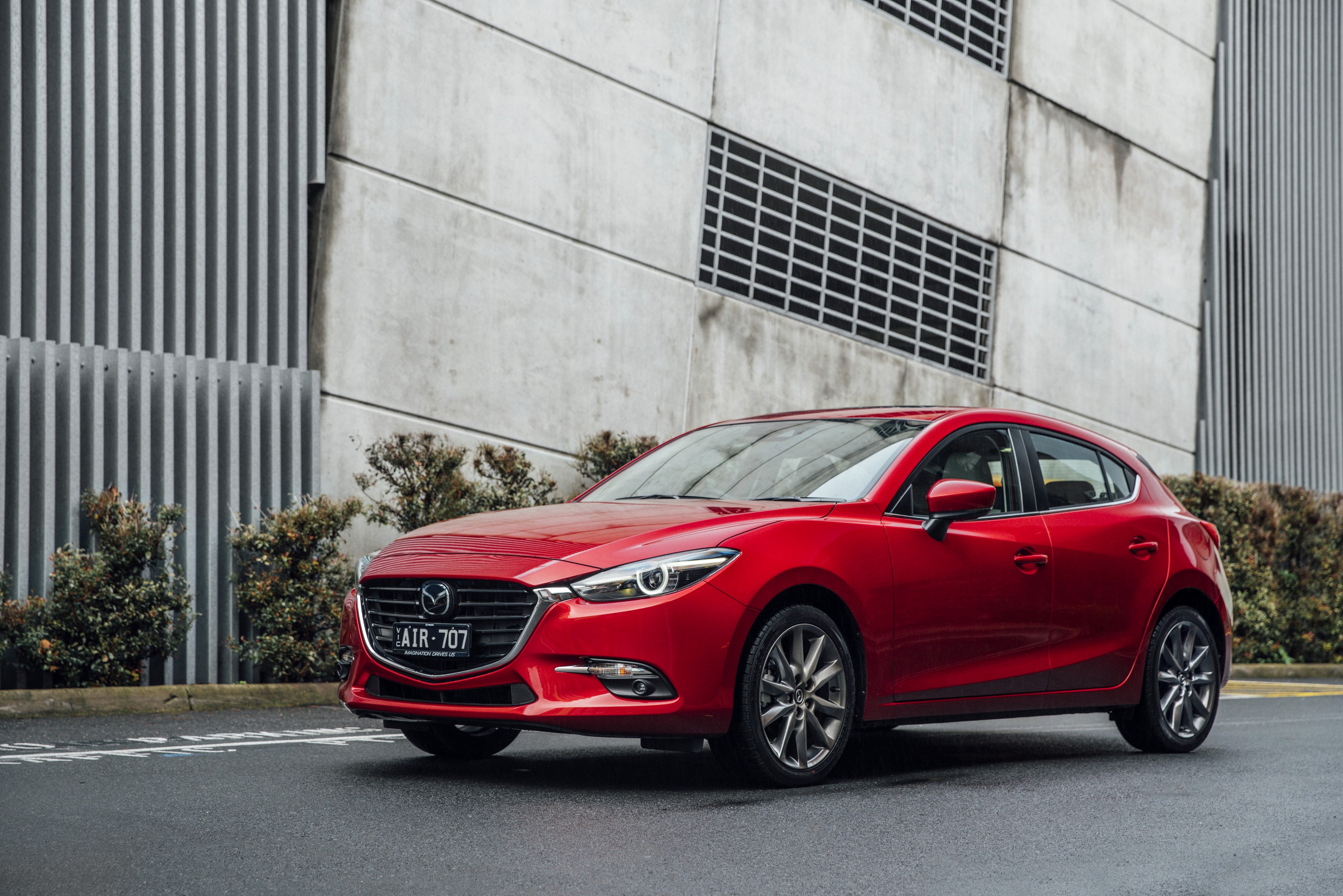 Red 2016 Mazda 3 SP25 Astina Hatchback HD Wallpaper