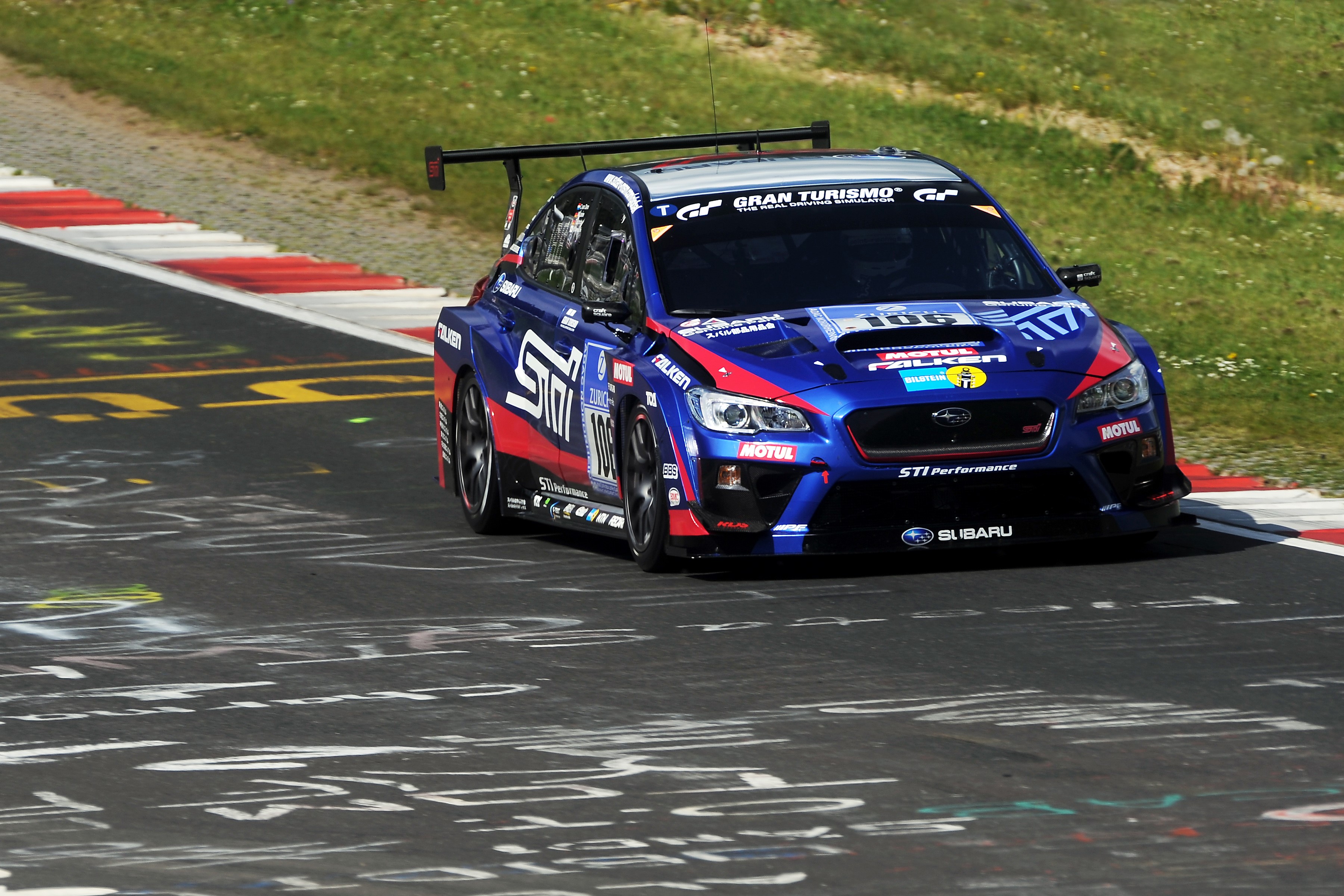 Subaru WRX STI Race Car on Track HD Wallpaper