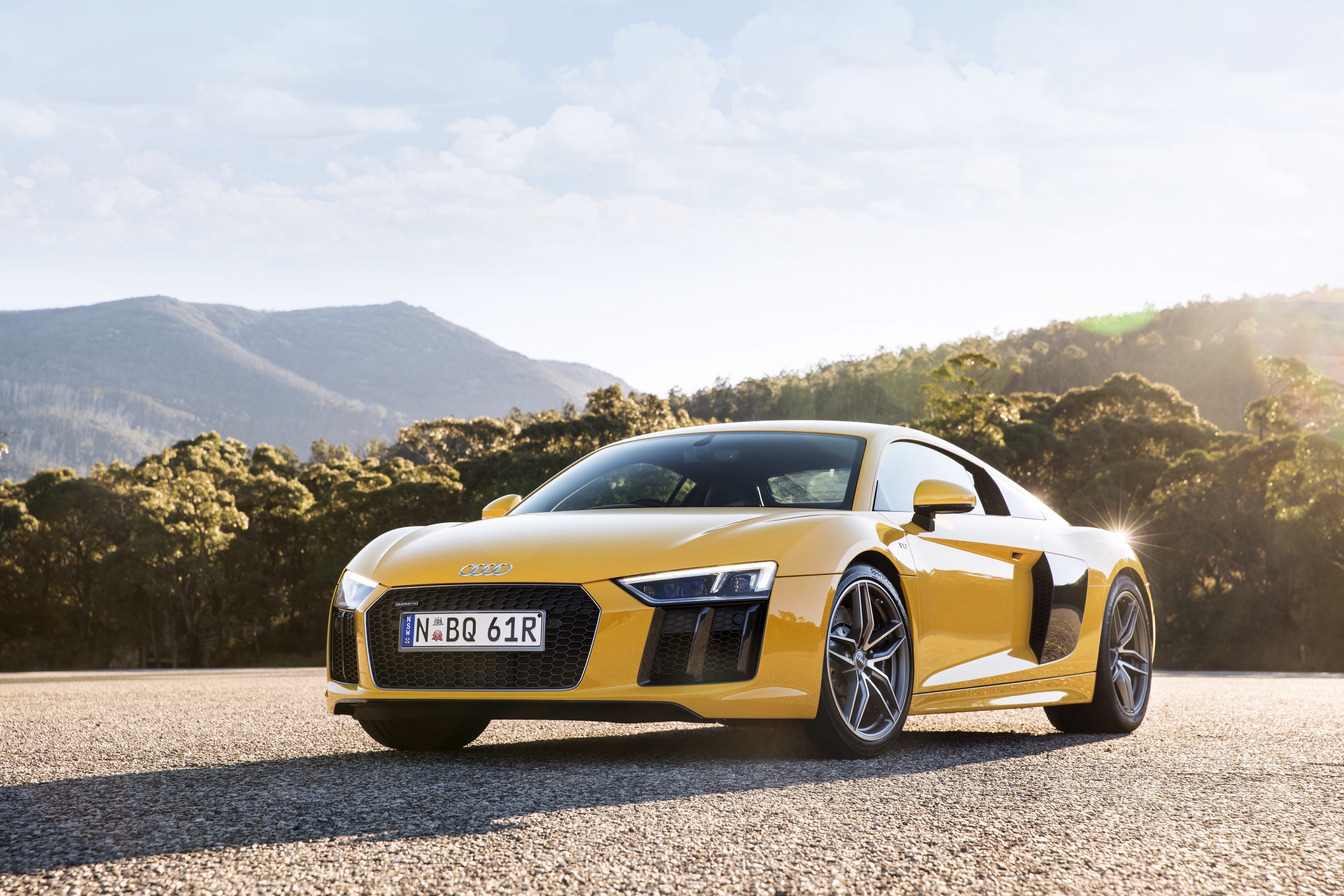 Yellow Audi R8 V10 HD Wallpaper