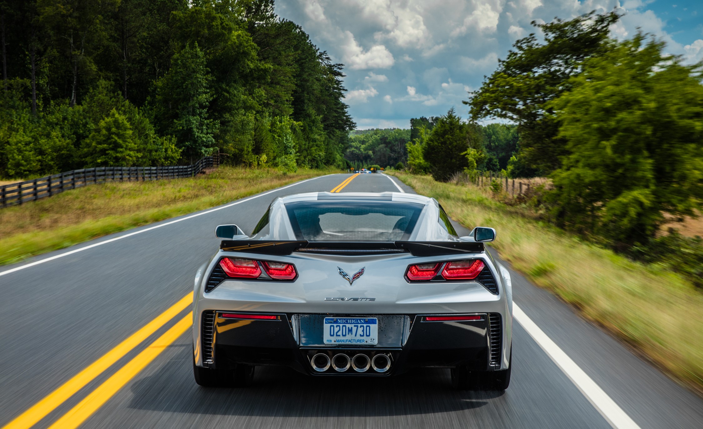 Chevrolet Corvette Stingray C7 Driving on a Road HD Wallpaper