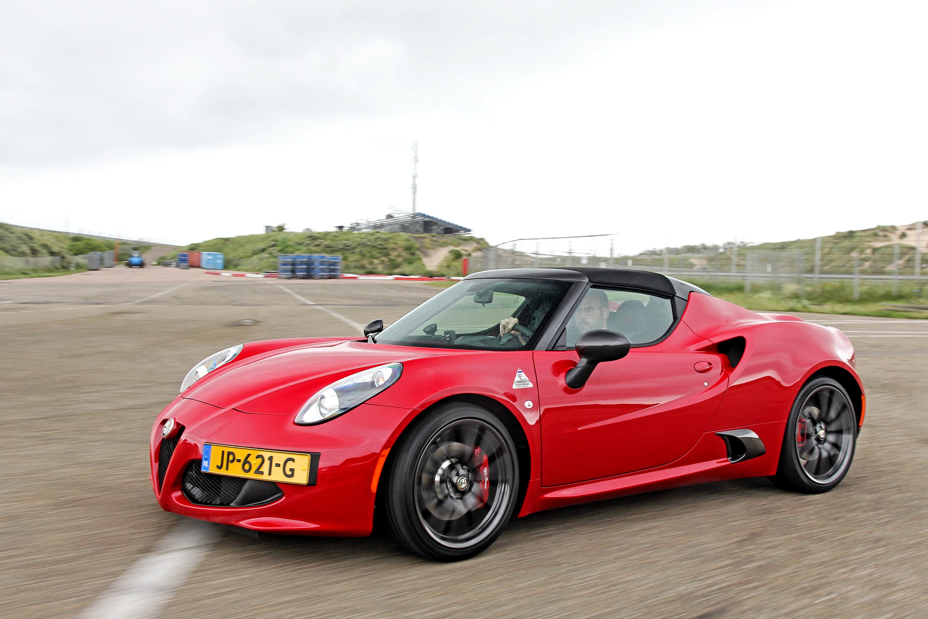 Red Alfa Romeo 4C Spider CPZ Track Edition HD Wallpaper